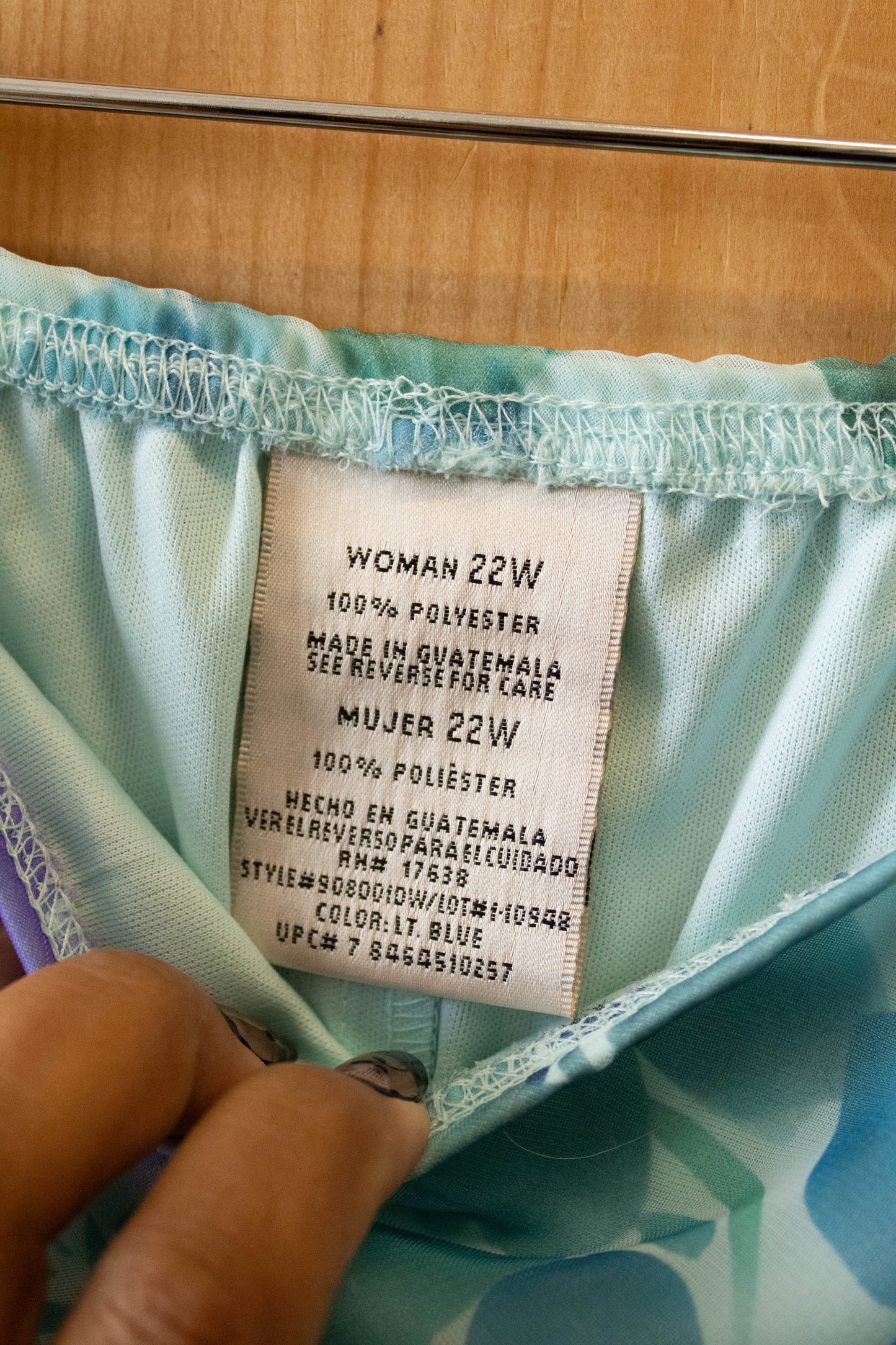 Vtg Blue Floral Skirt : 22W