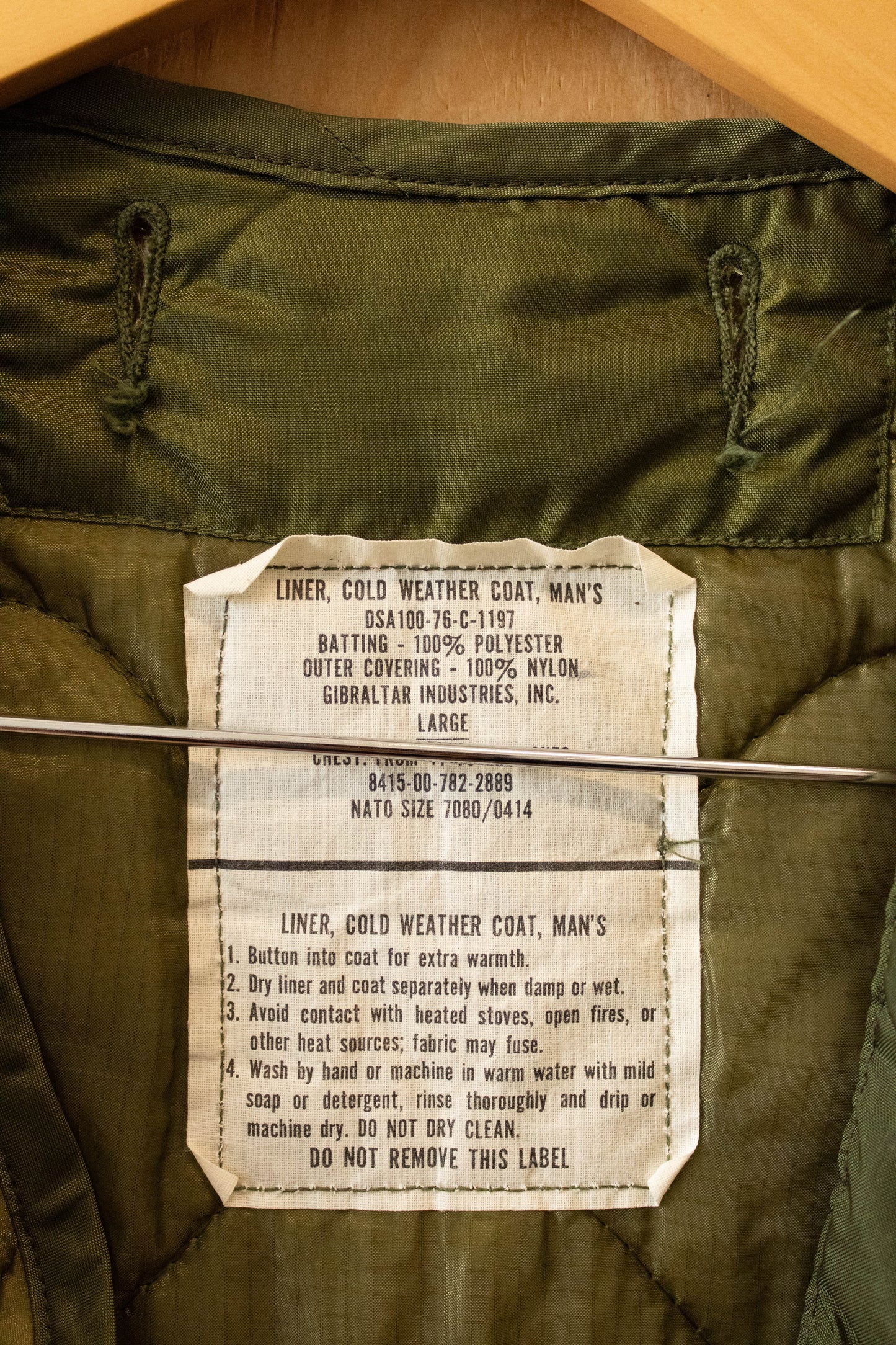 Quilted Military Jacket Liner : L