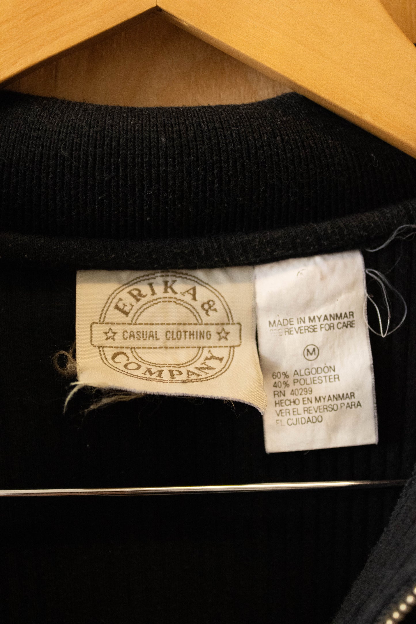Vtg Black Ribbed Top : M