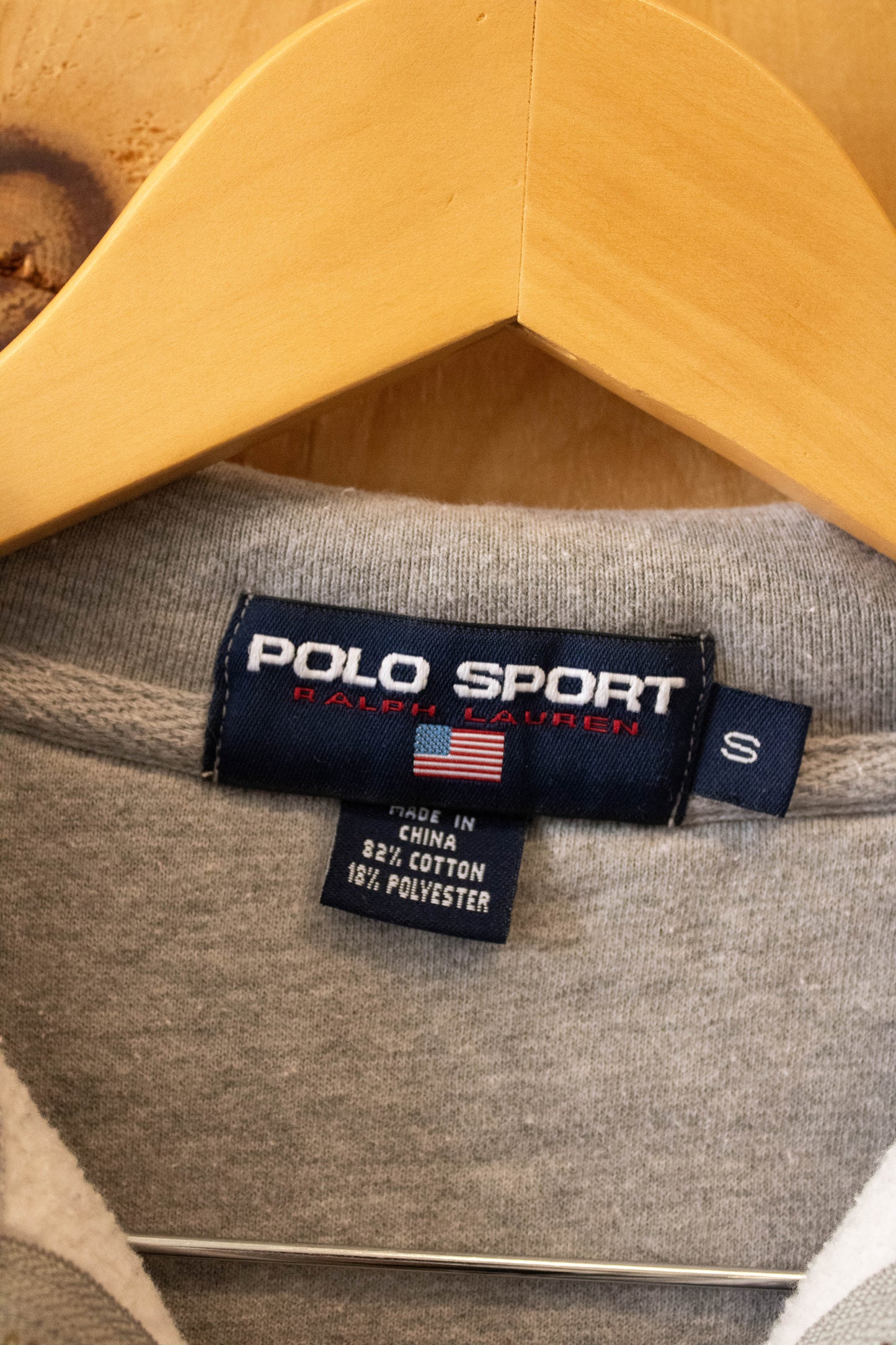 Grey Polo Bear Quarter Zip : S