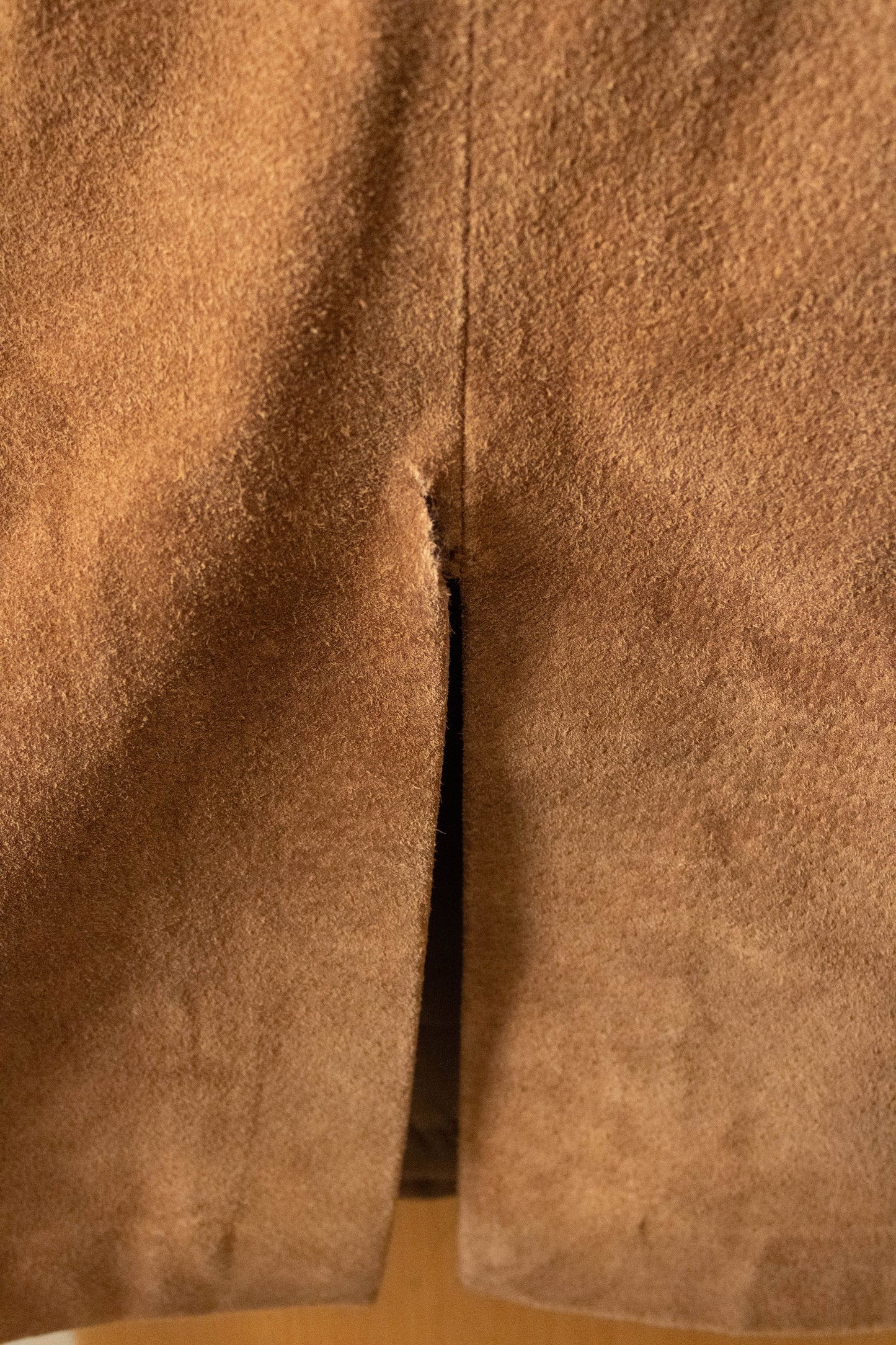 Vtg Brown Suede Leather Skirt : 12