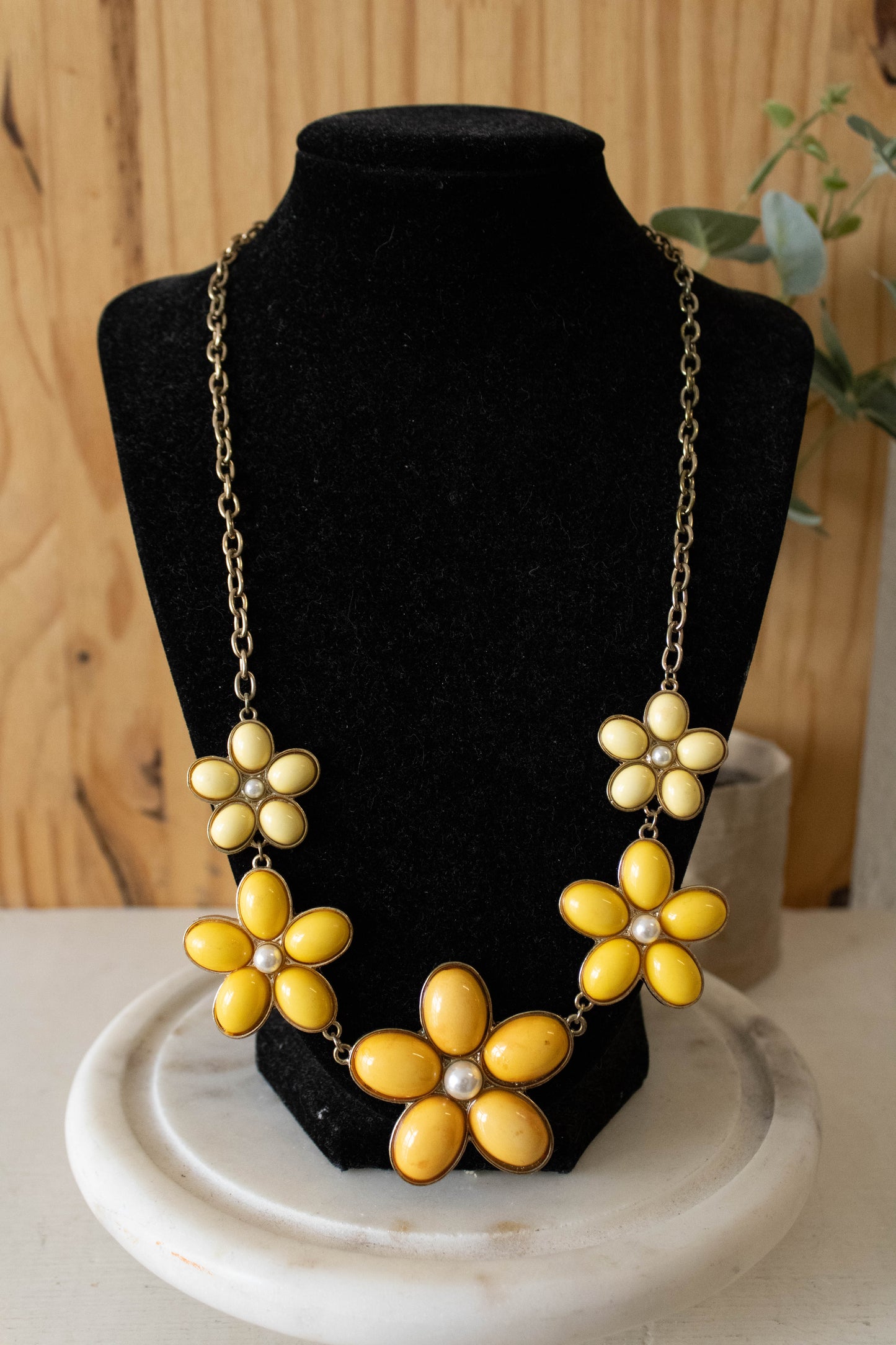 Yellow Floral Statement Necklace
