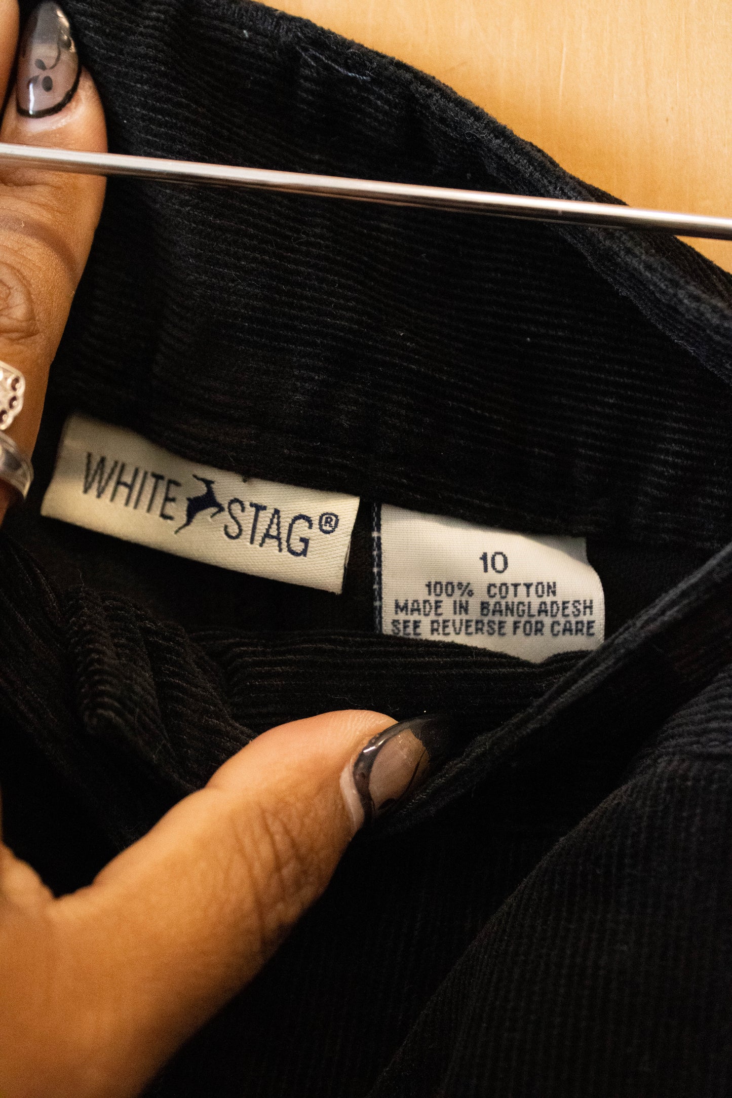 Vtg Black Corded Skirt : 10