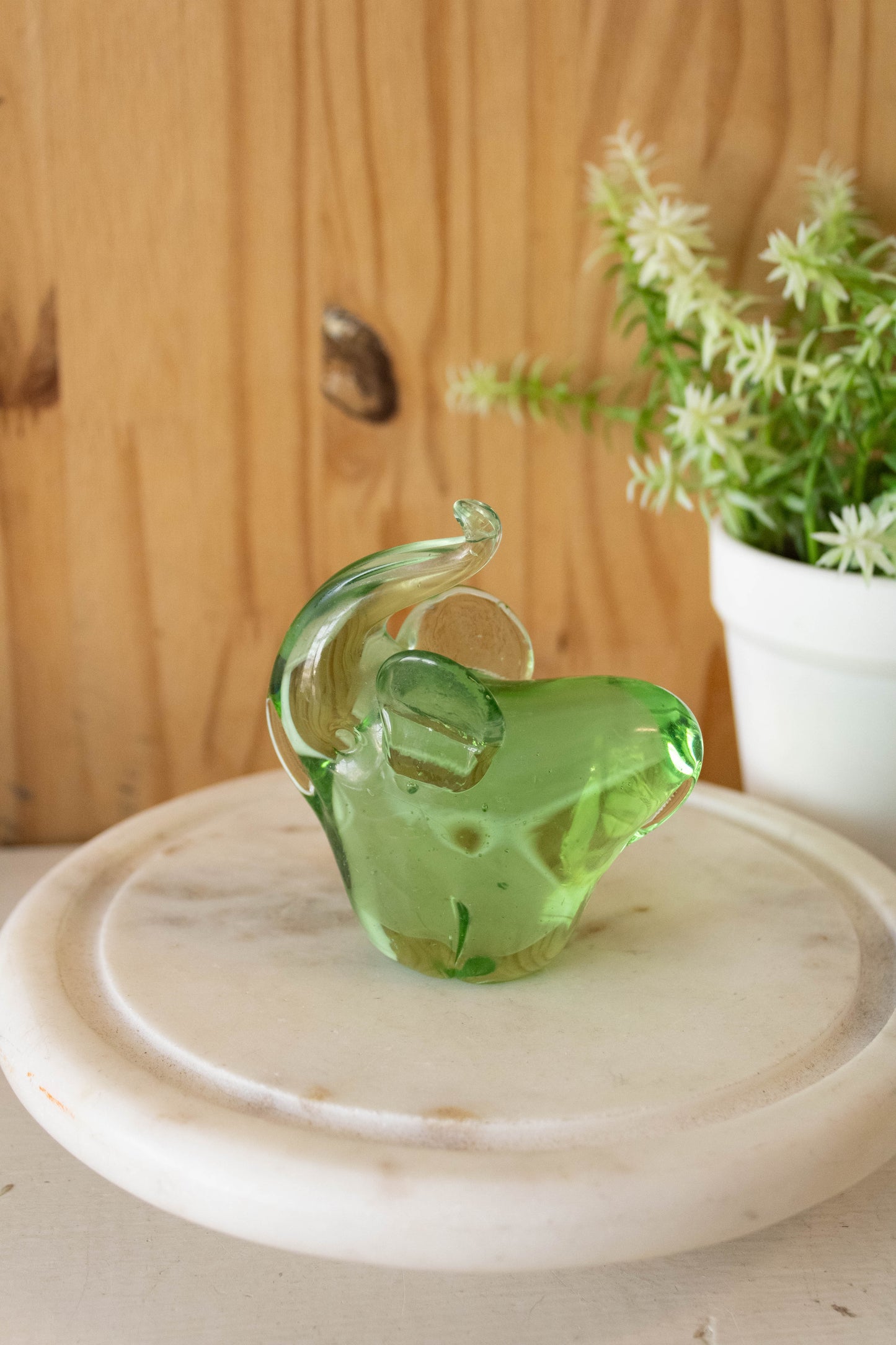 Green Glass Elephant