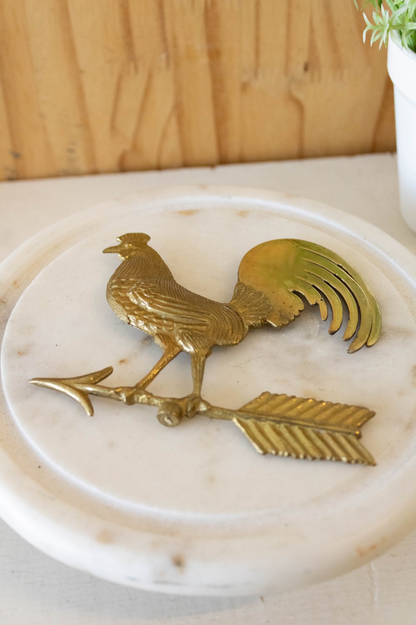 Vtg Brass Rooster