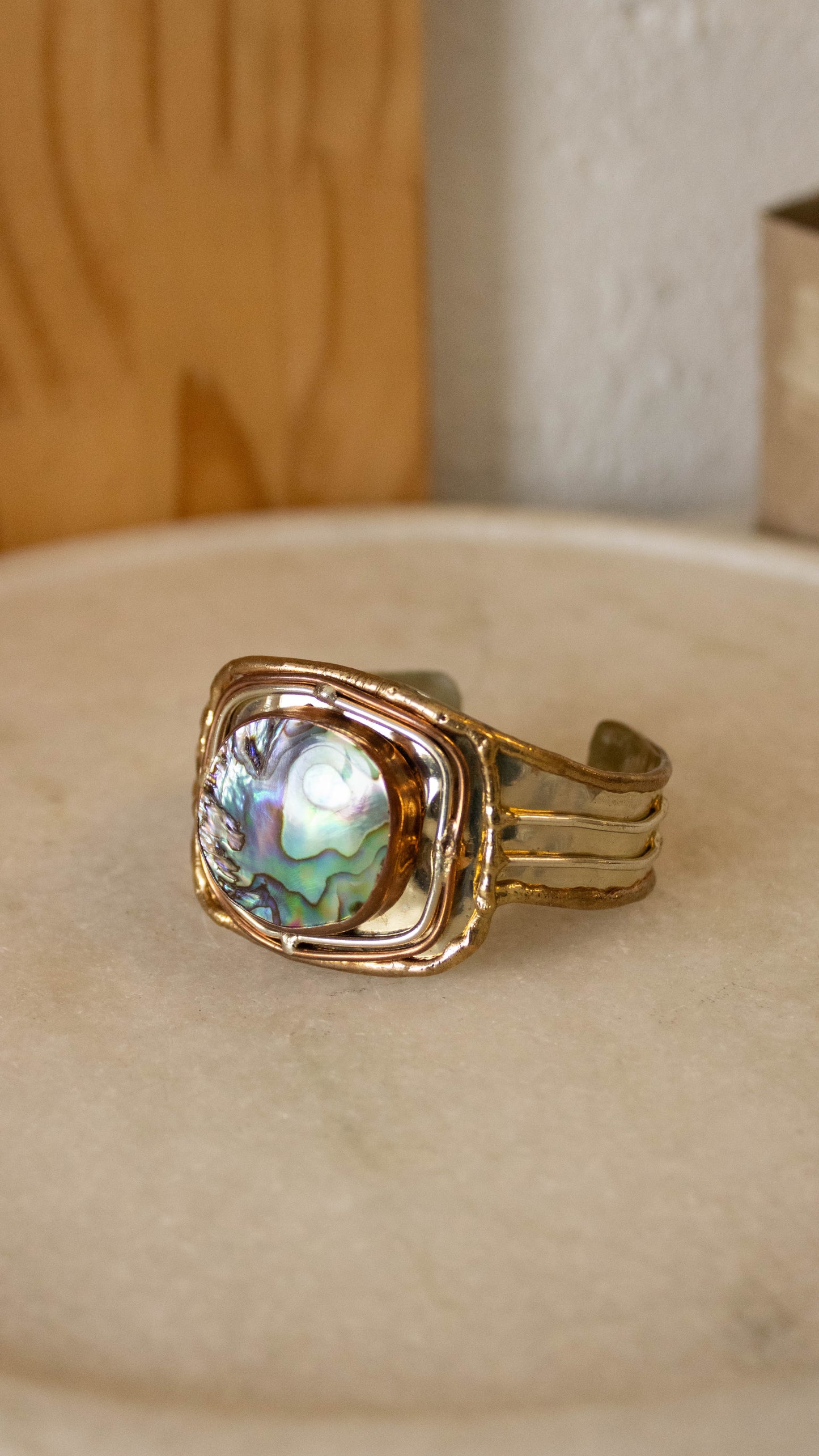 Copper Abalone Bracelet Cuff