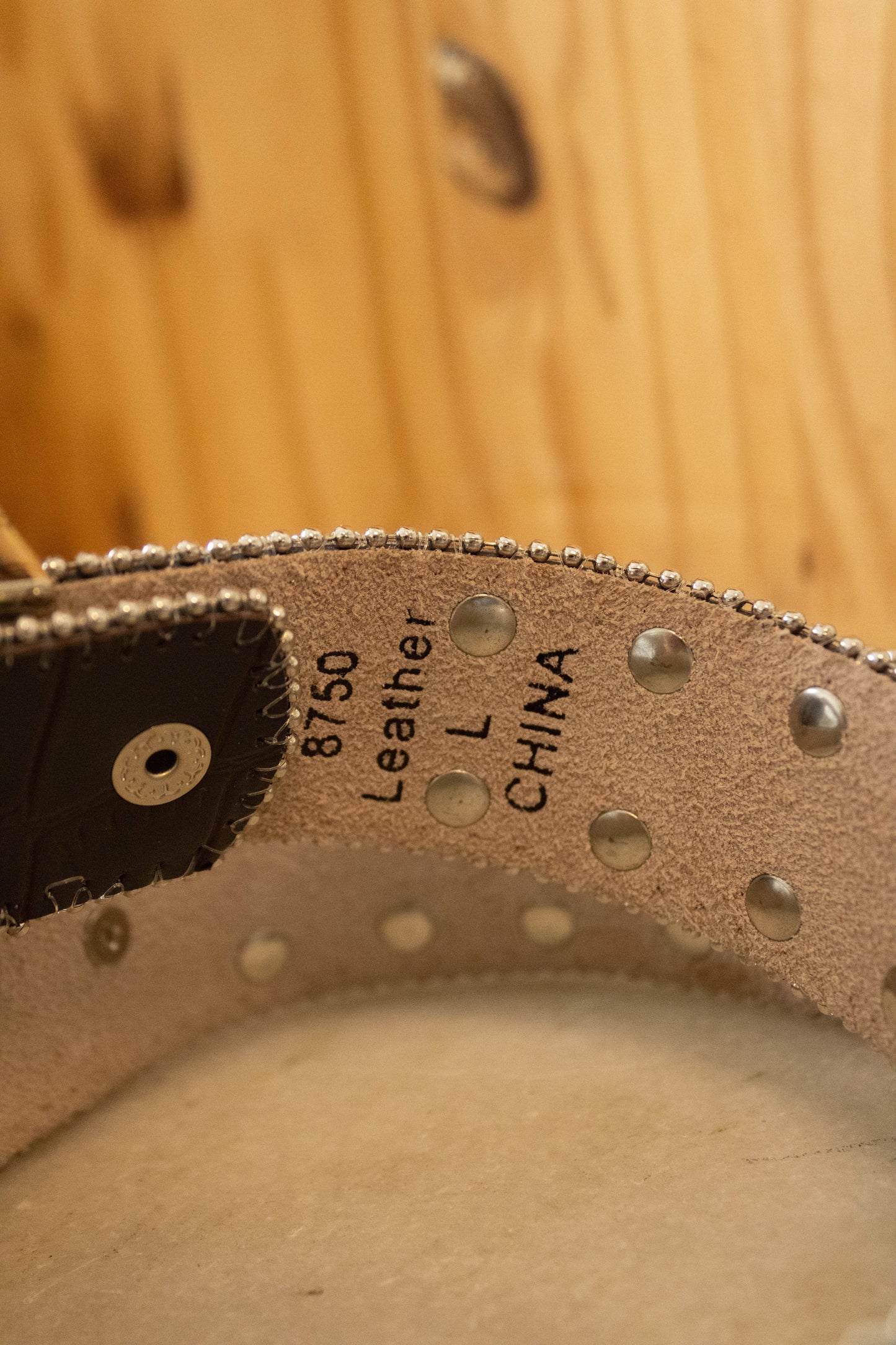 Dark Brown Leather Studded Belt : L