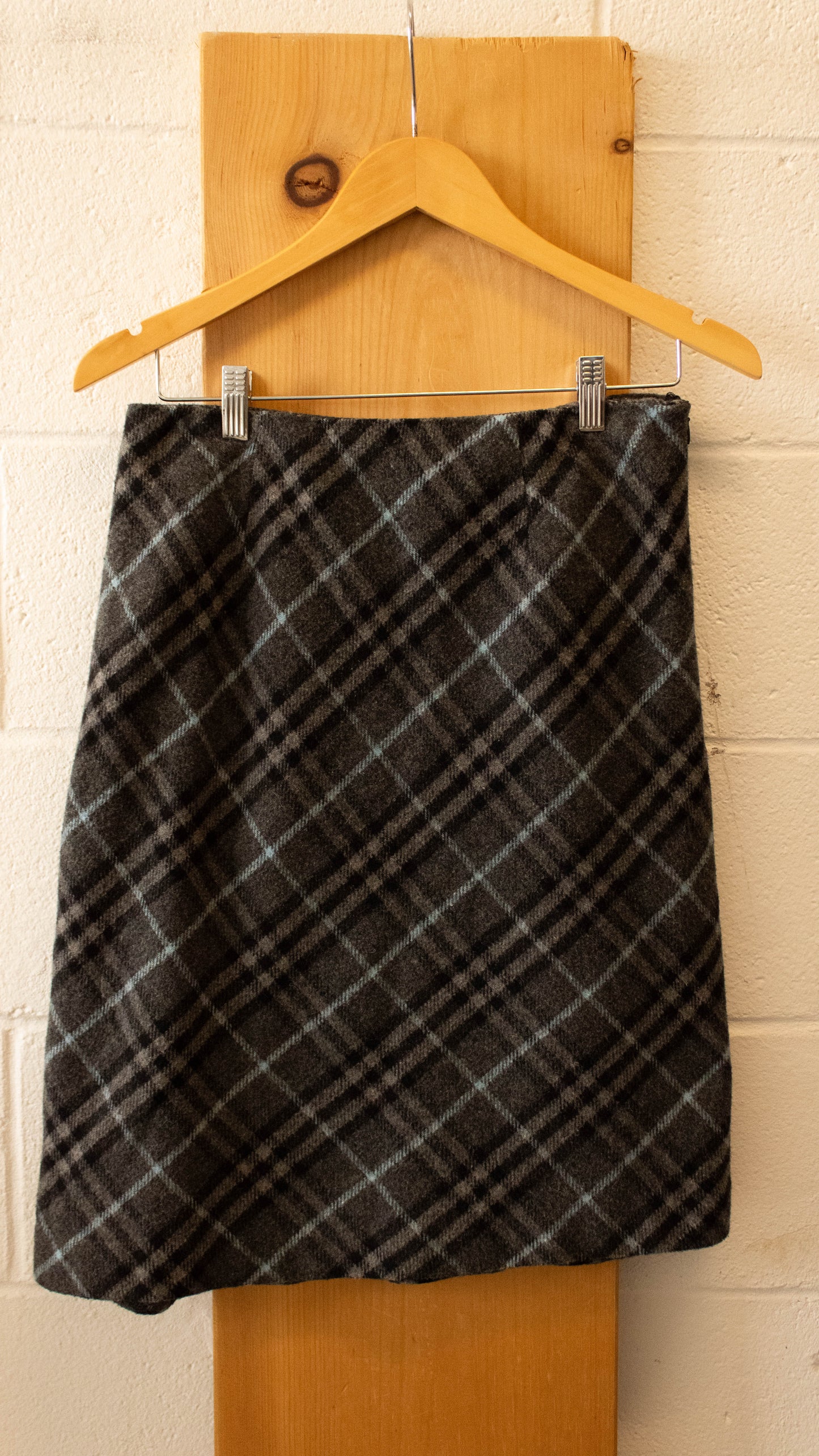 Vtg Plaid Wool Blend Skirt : 10