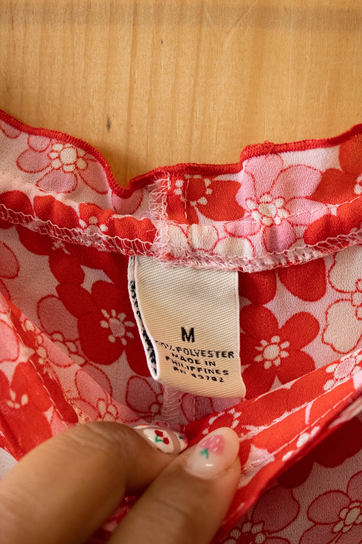 Pink Floral Sheer Pants : M