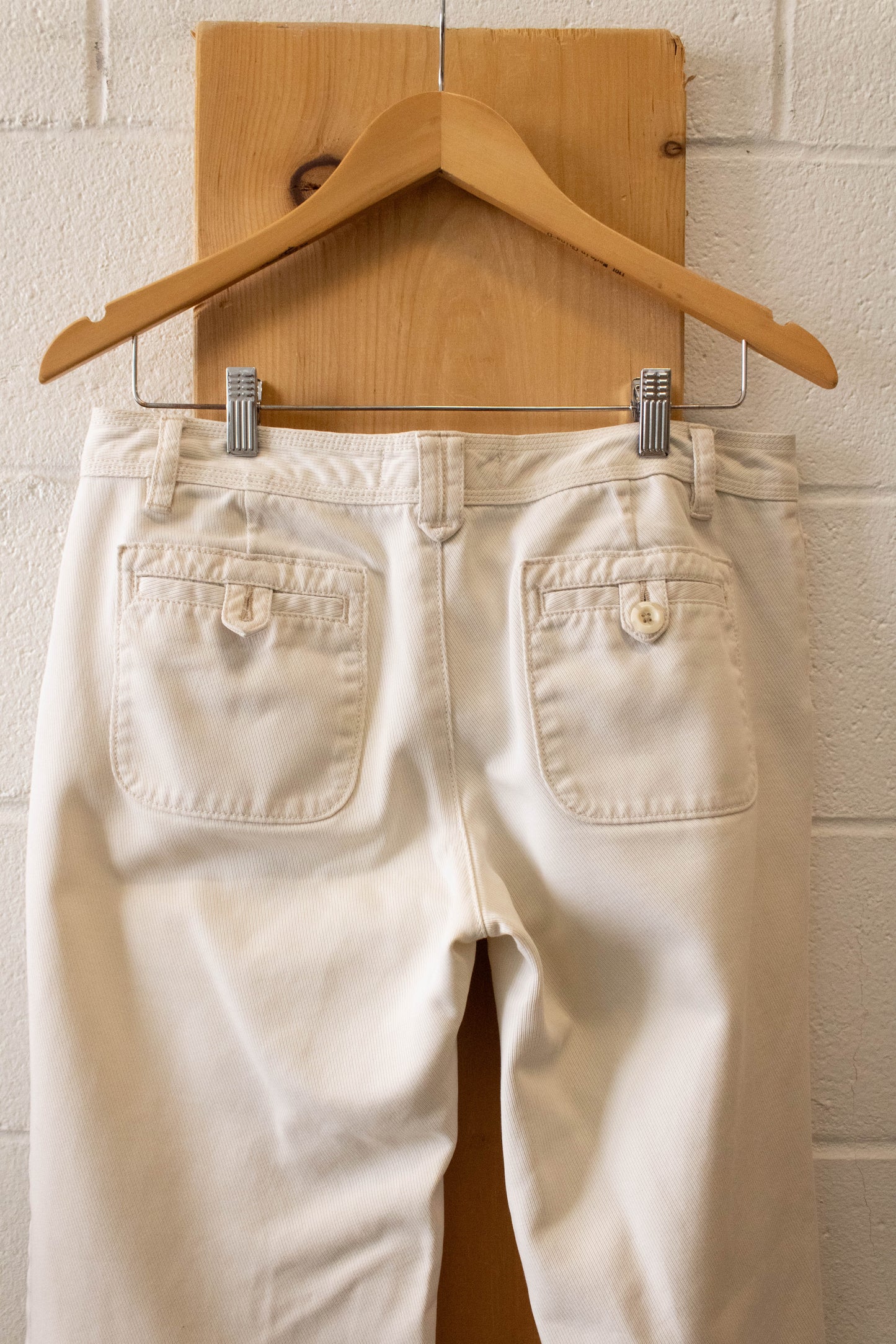 Cream Low Rise Pants : 10