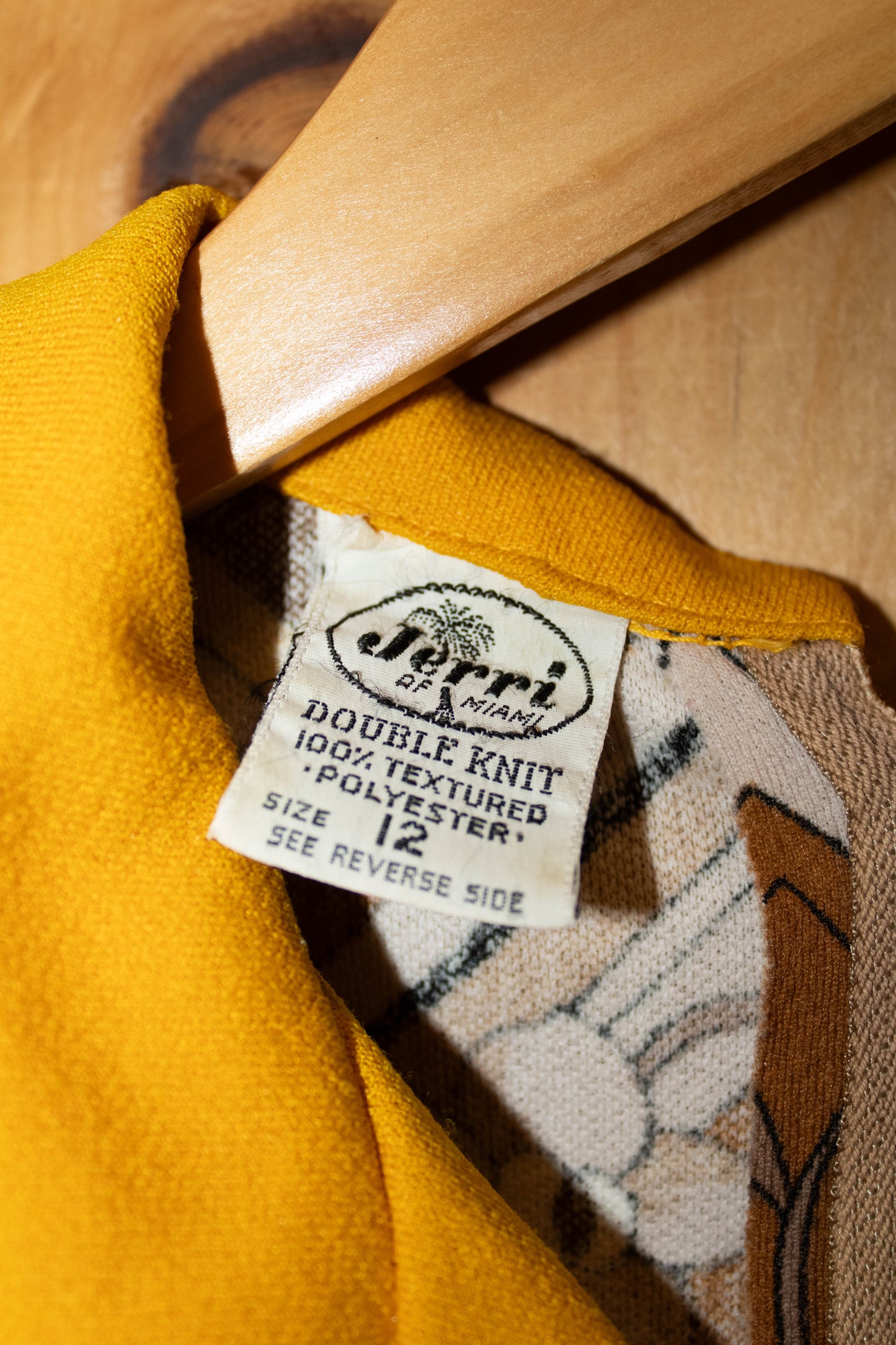 Vtg Yellow and Brown Dress : M