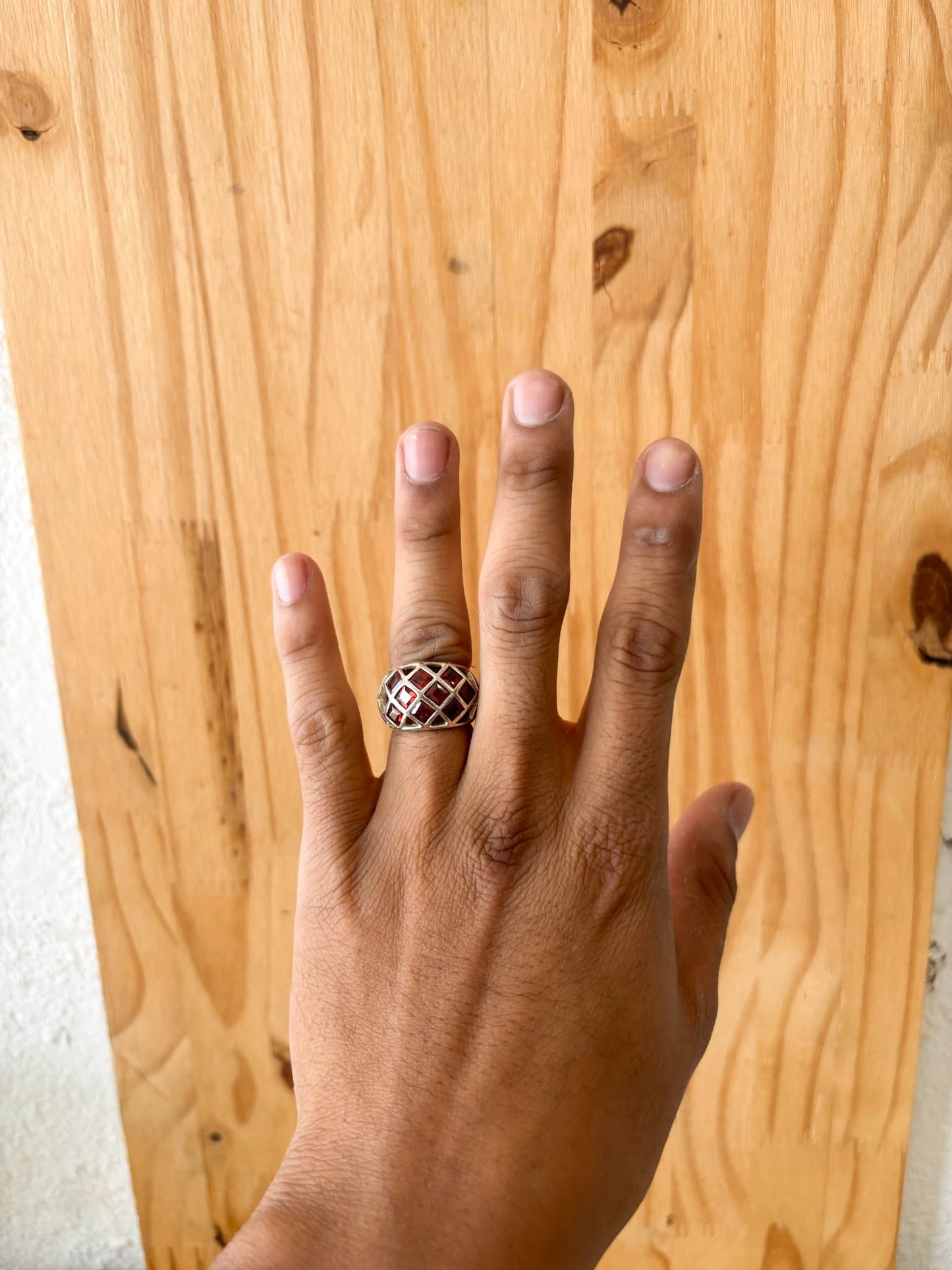 925 Silver and Red Ring : 6
