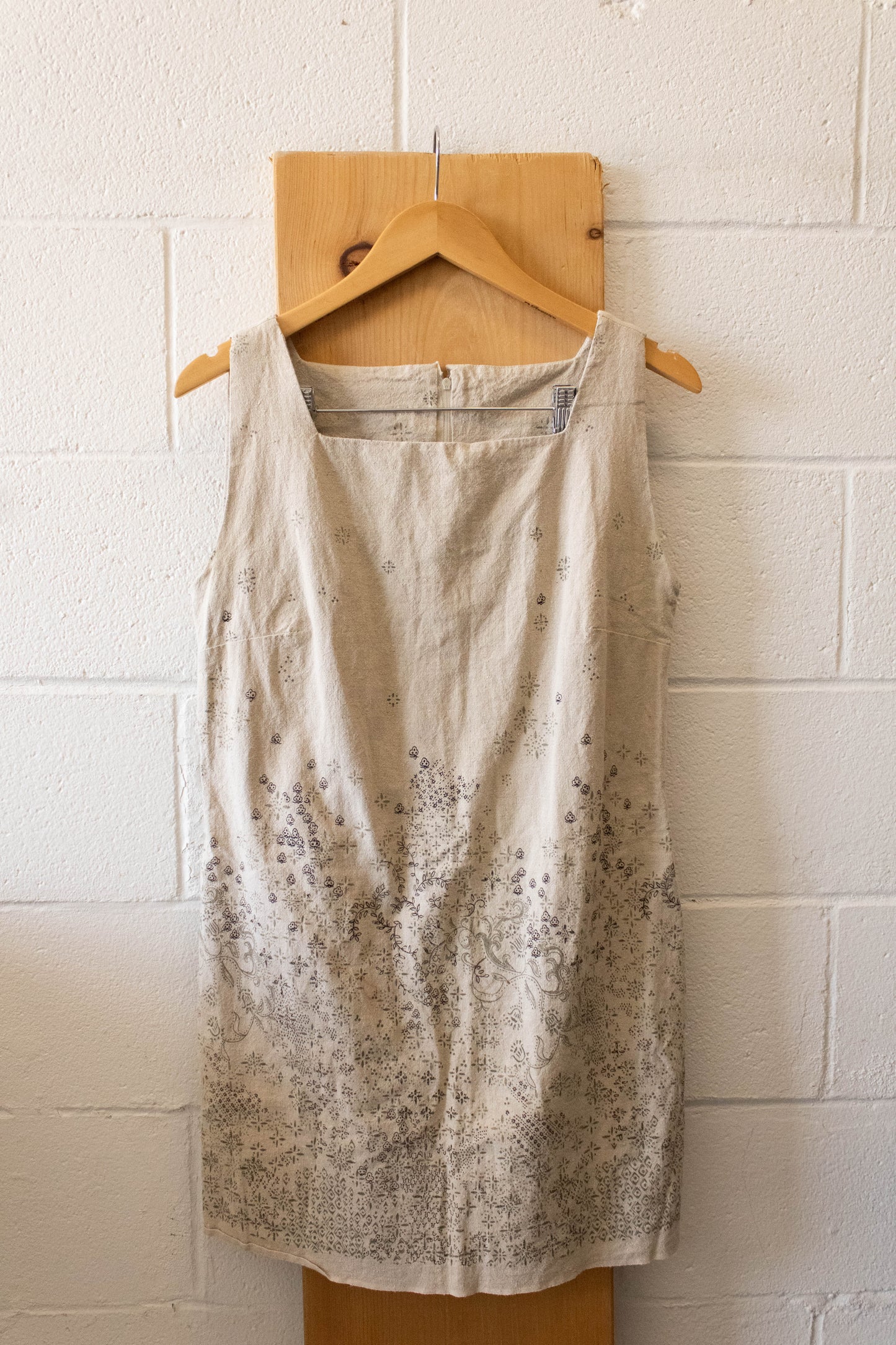 Printed Linen Dress : S