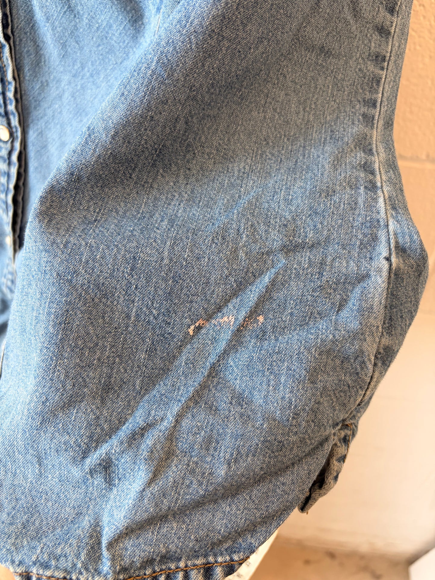 Reworked Hand Painted Denim Vest : 22W/24W