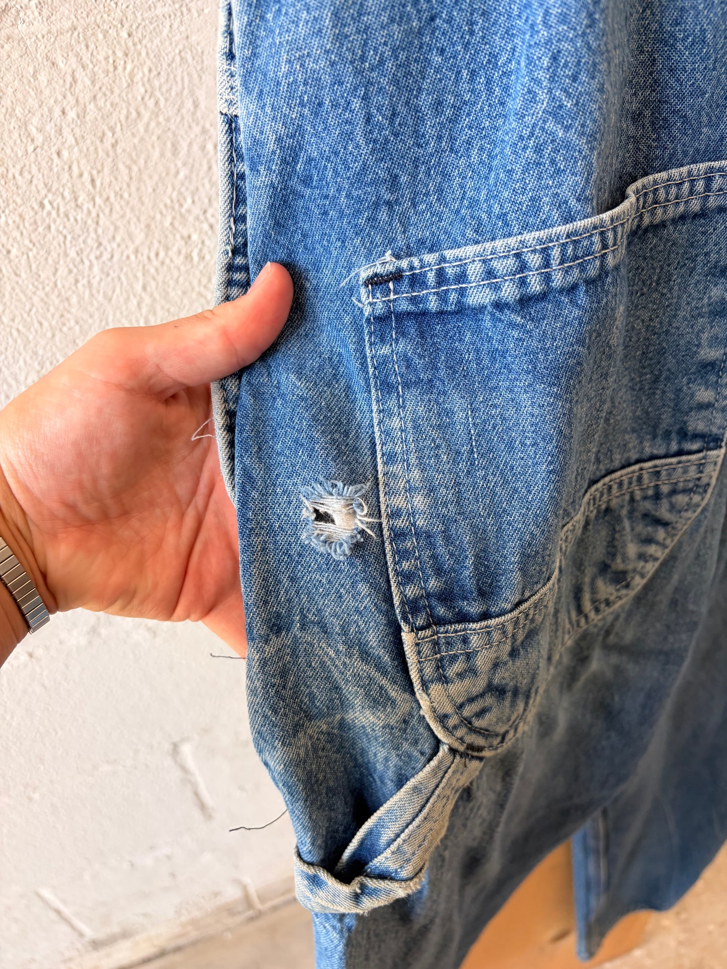 Vtg Key Imperial Denim Overalls : 34x29