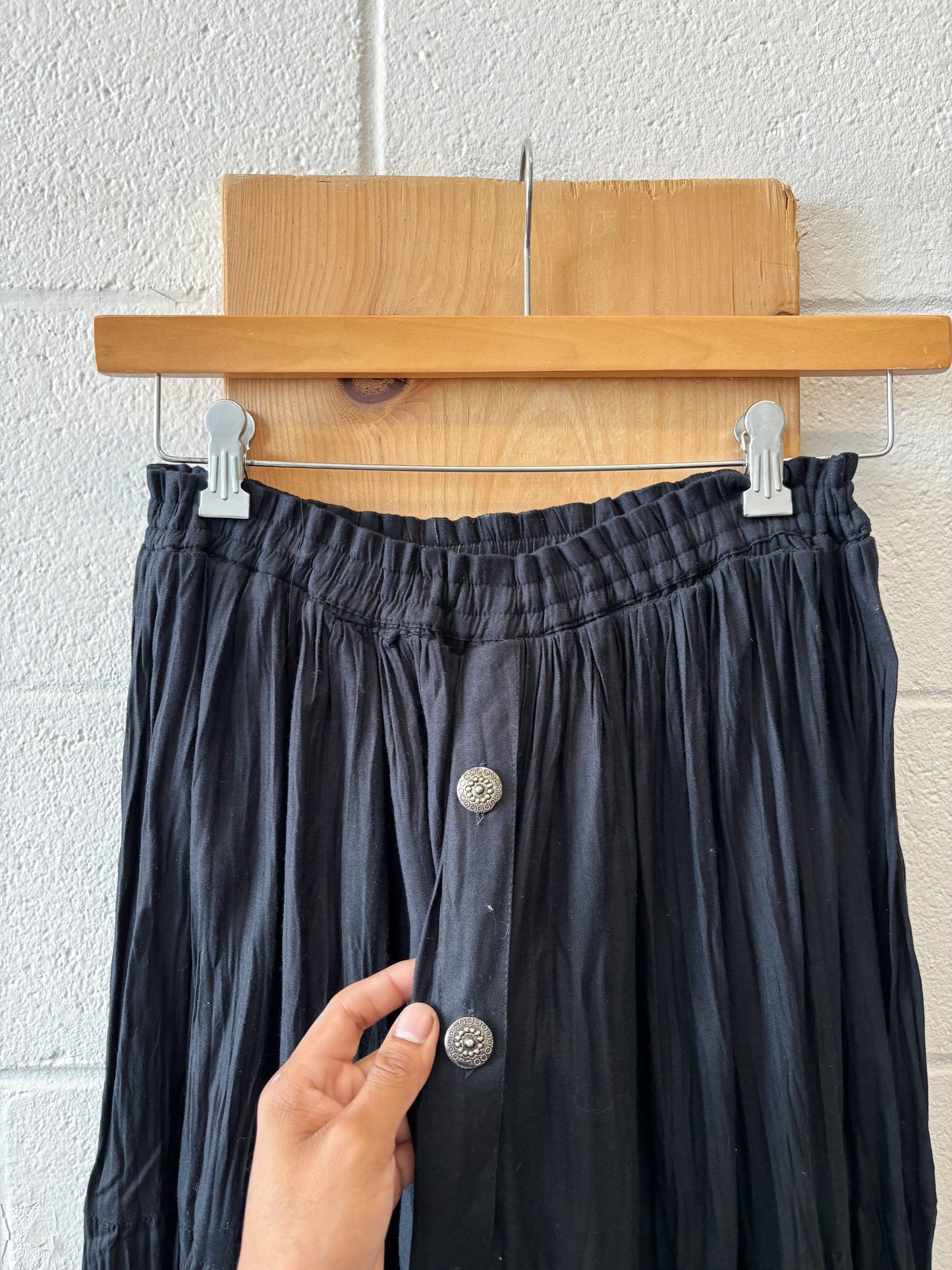 Vtg Black Skirt : L