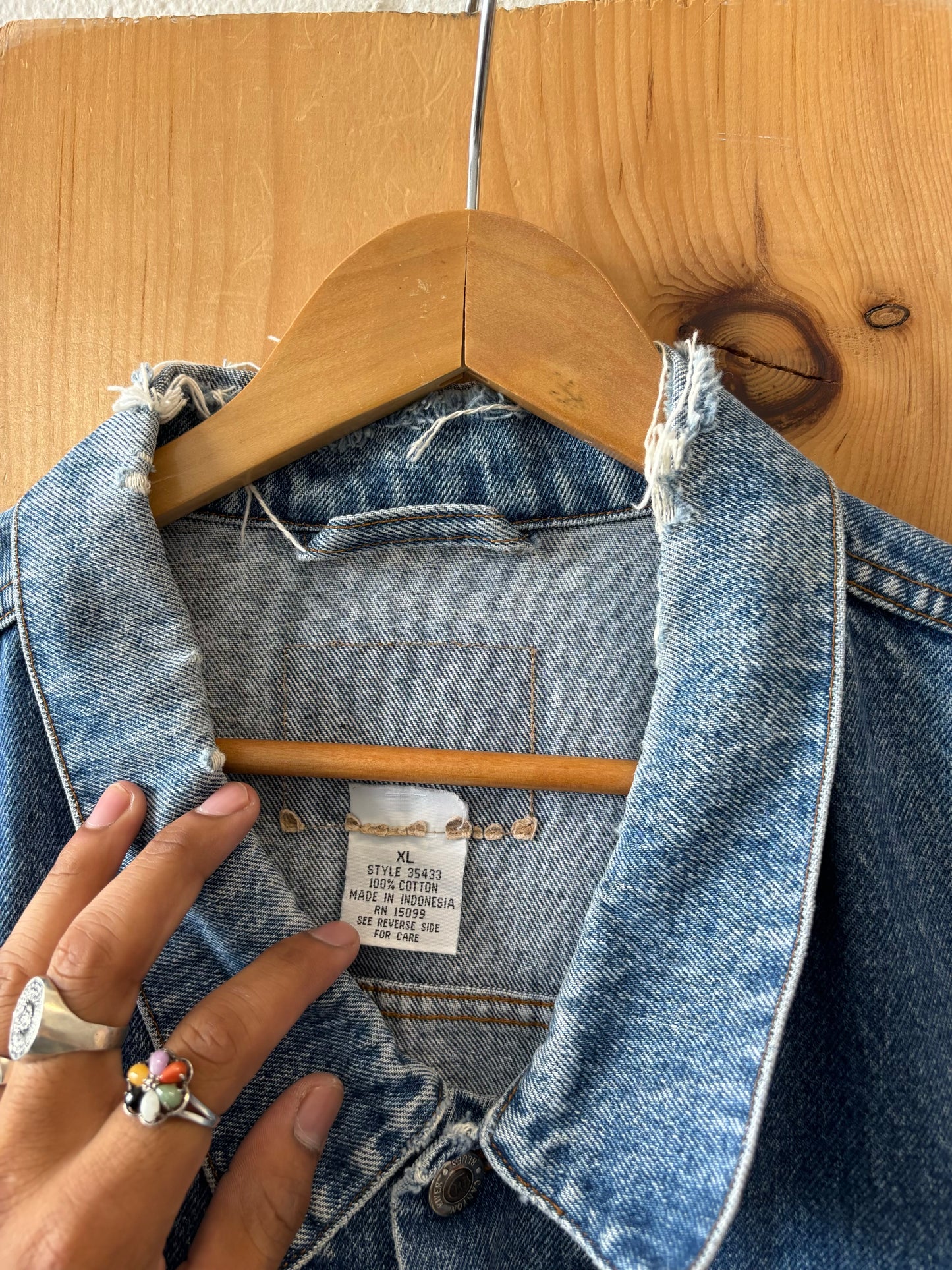Vtg Trucker Denim Jacket : XL