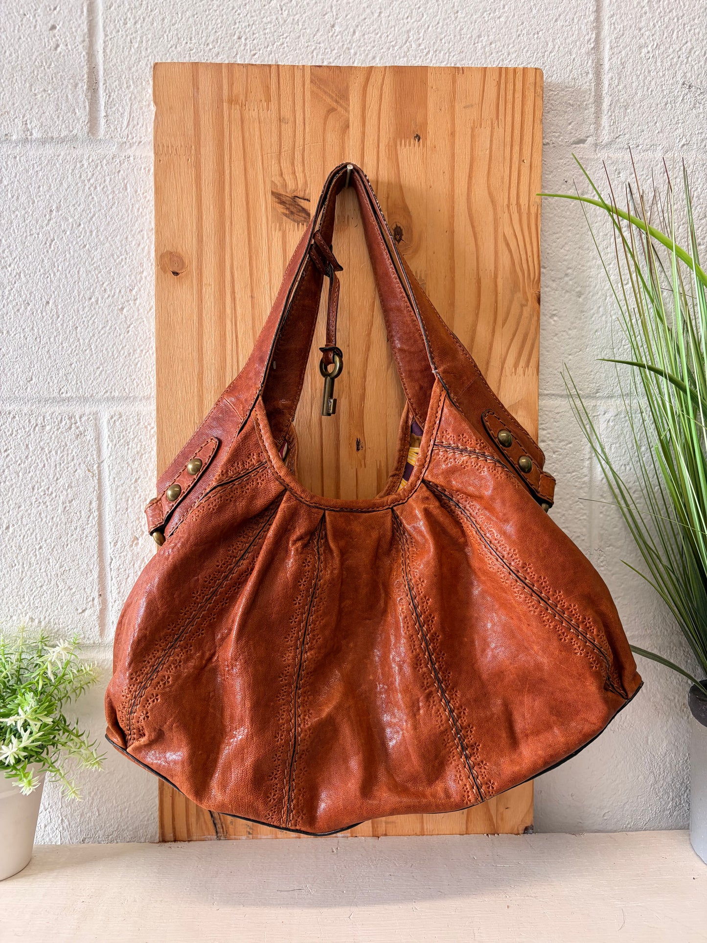 Brown Fossil Hobo Purse