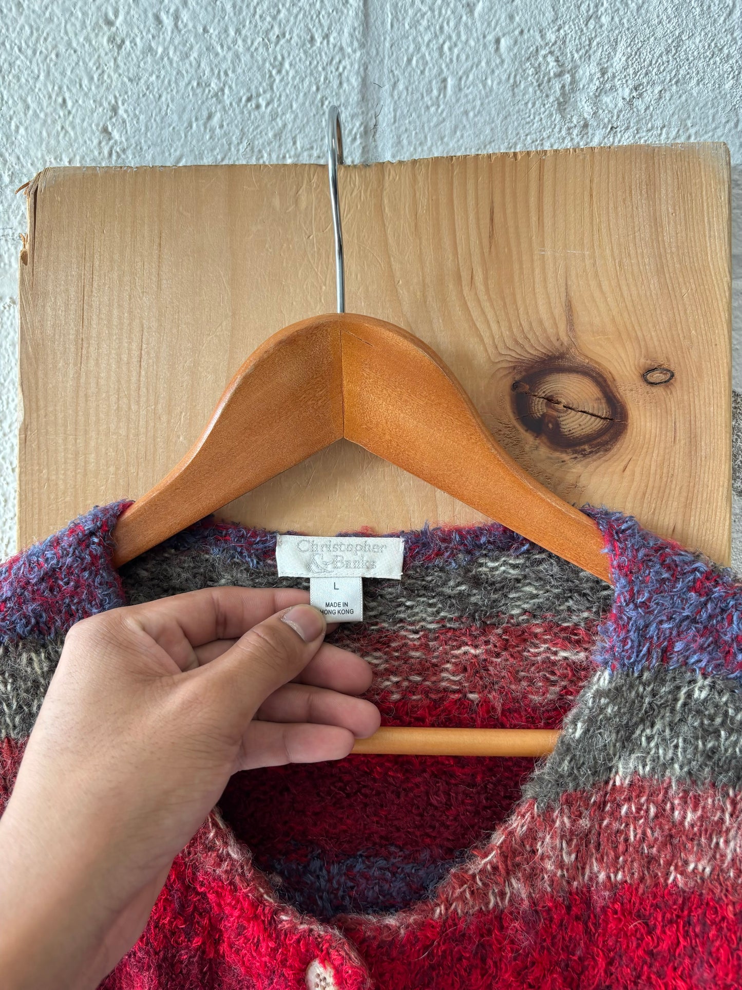 Vtg Multi Colored Fuzzy Cardigan : L