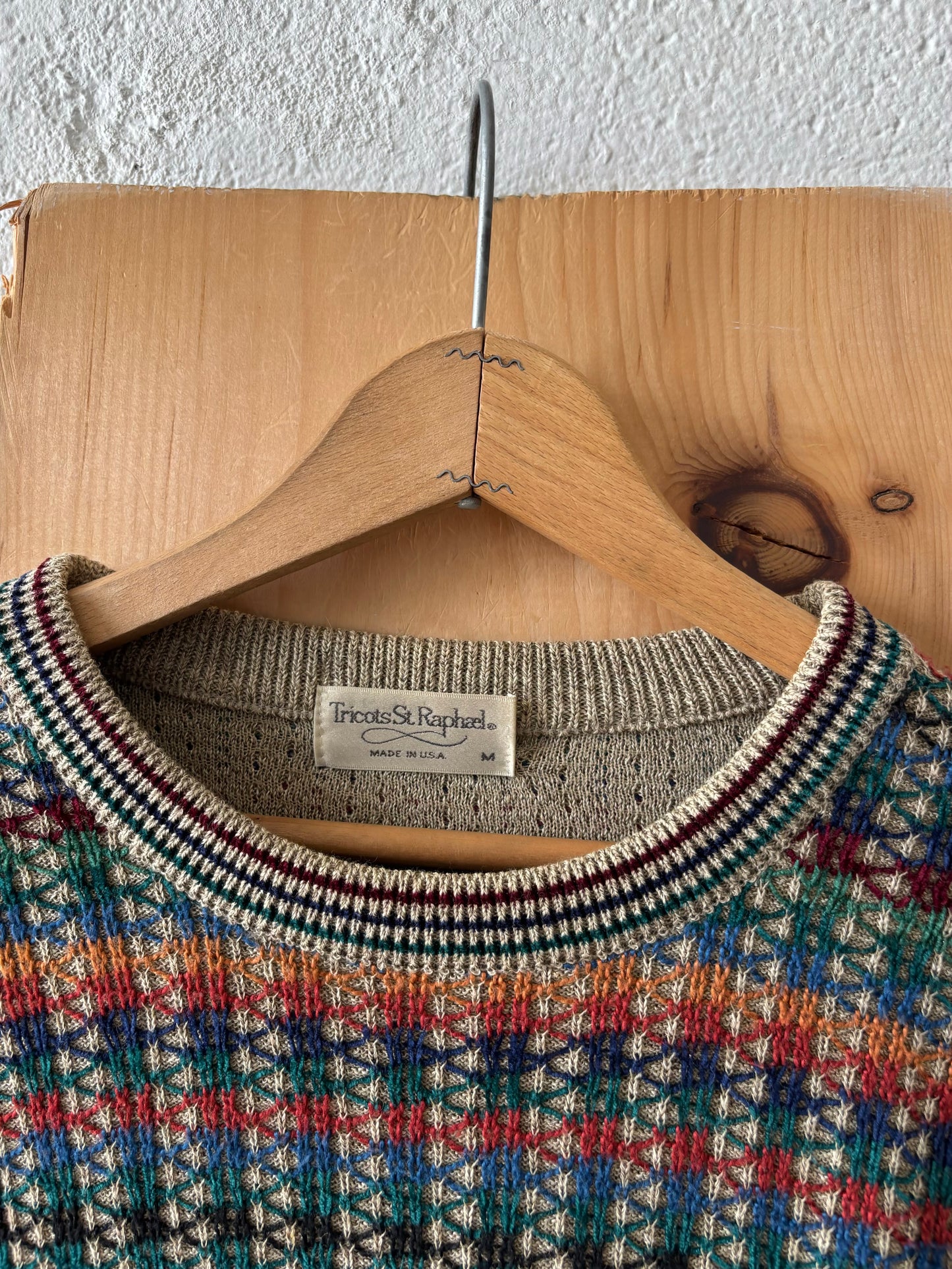 Vtg Multicolored Patterned Sweater : M