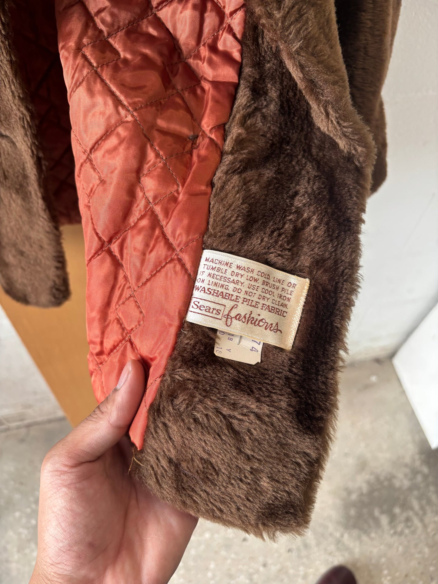 Vtg Faux Fur Coat : ~M