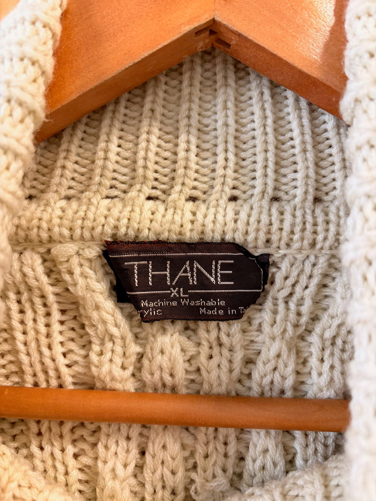 Vtg Cable Knit Turtleneck Sweater : XL