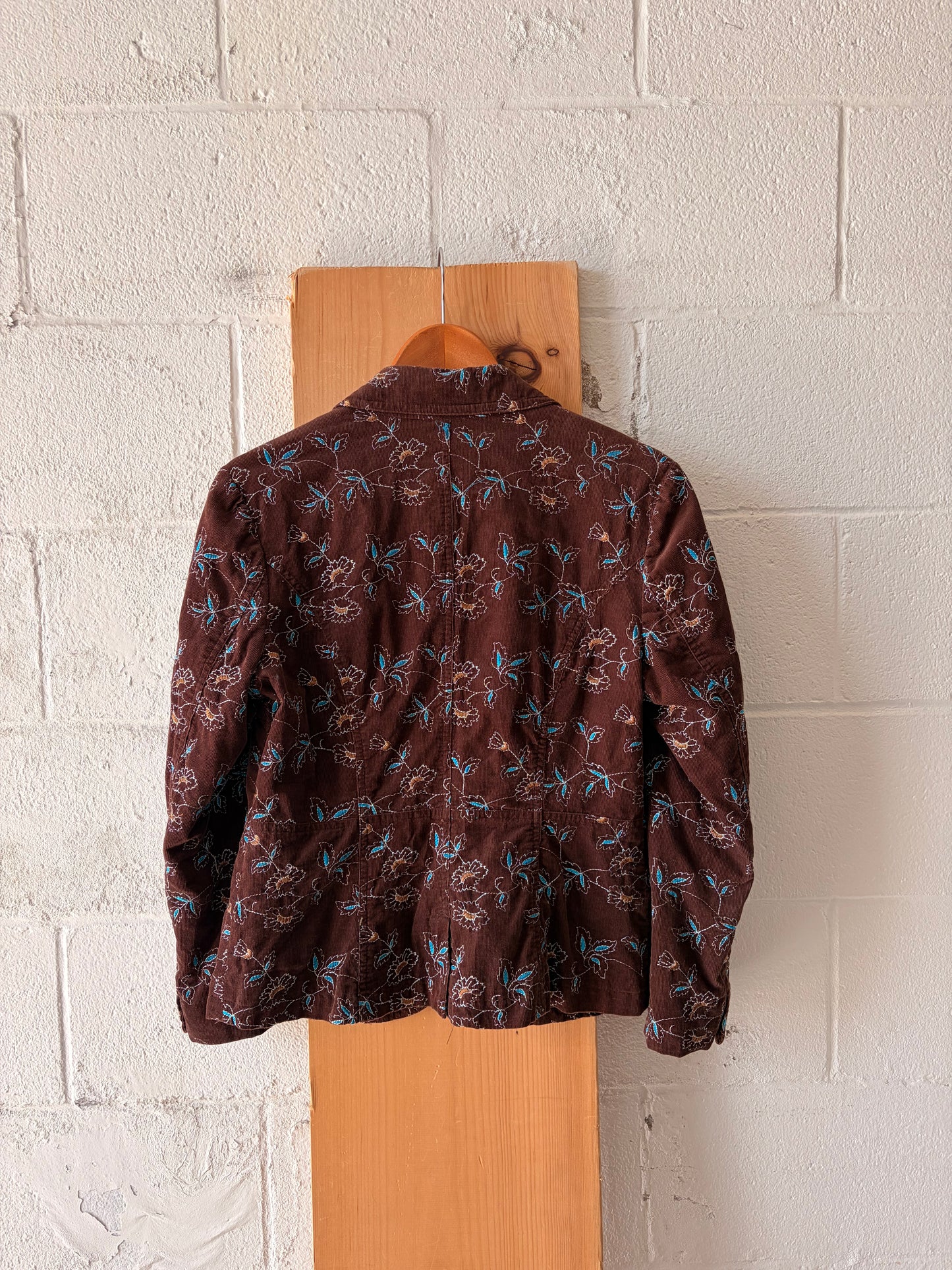Brown & Blue Floral Embroidered Jacket : 12