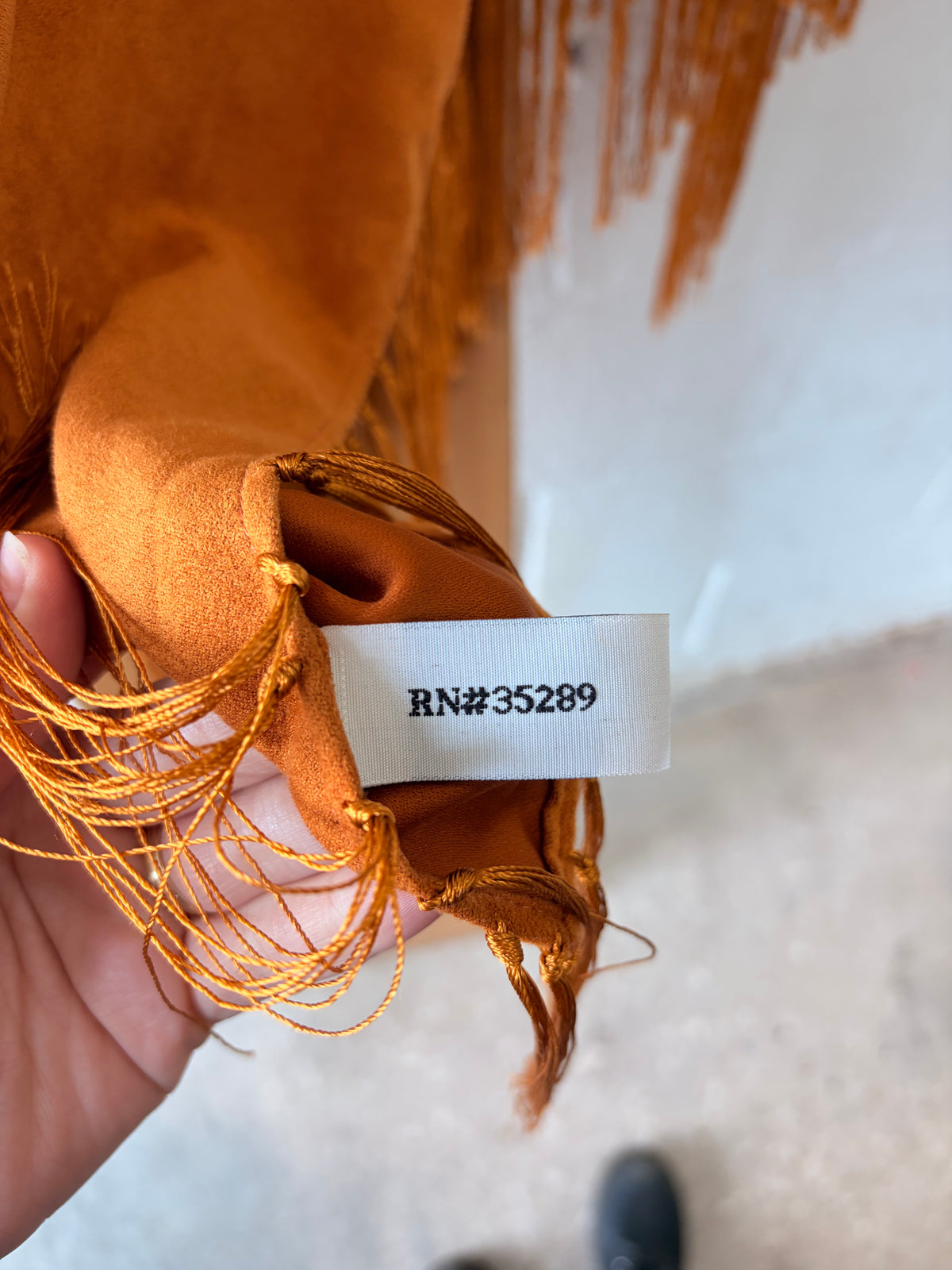 Pumpkin Orange Fringe Poncho : OS