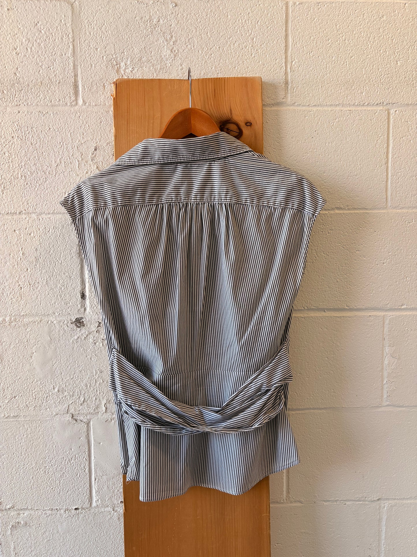 Pinstripe Wrap Blouse : 10