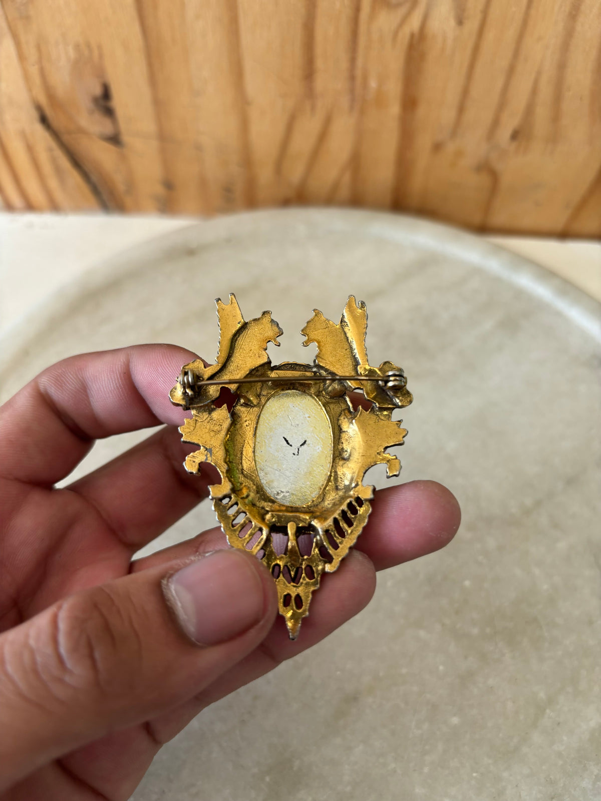 Vtg Heraldic Coat of Arms Pin