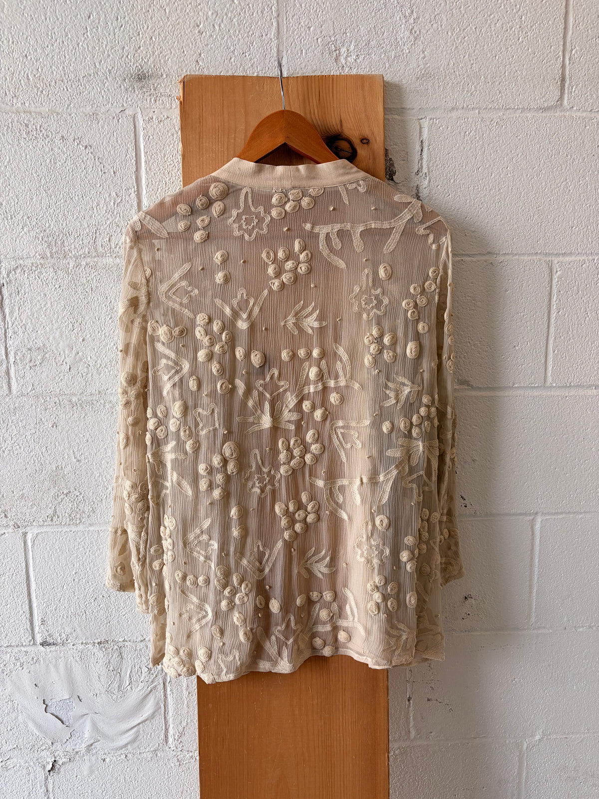 Sheer Embroidered Cardigan : M/L
