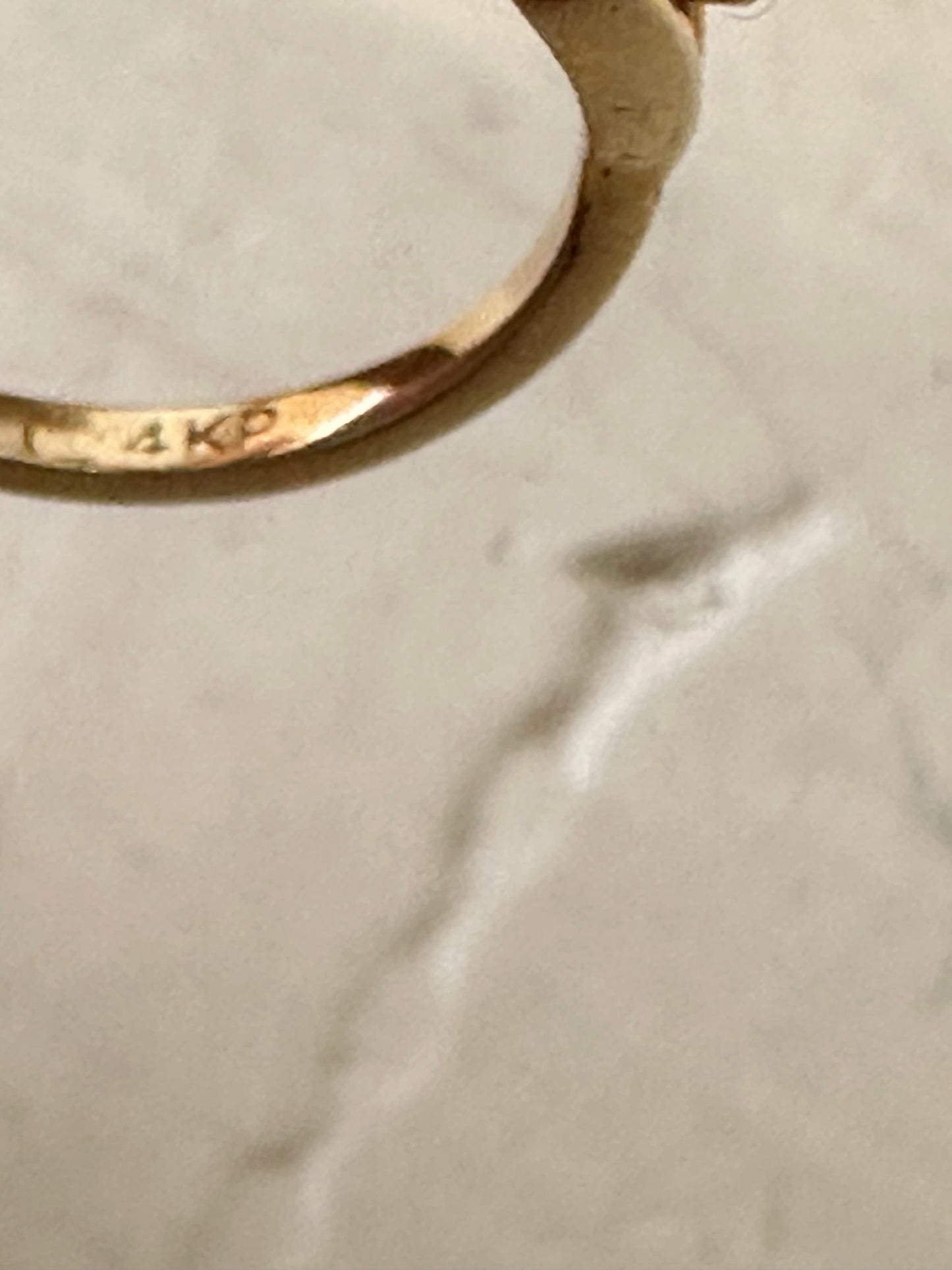 Dainty Gold and Green Stone Ring : 3.25