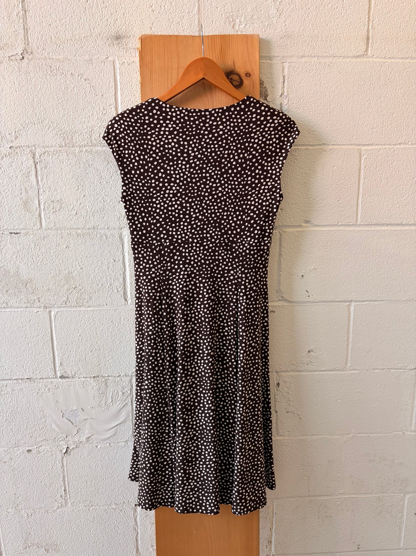 Brown & White Polka Dot Dress : S