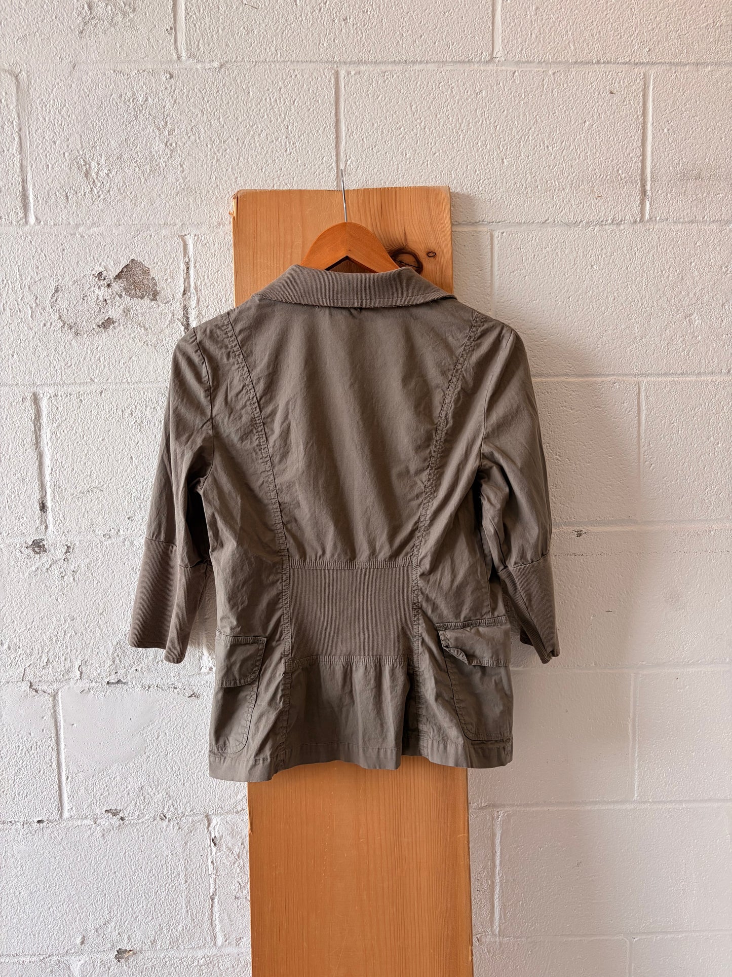 Ruffled Olive Jacket : M