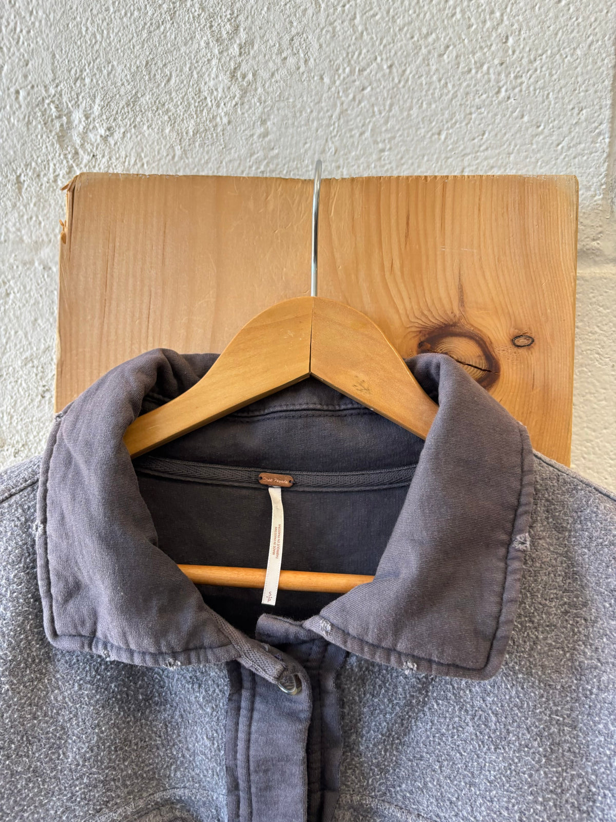 FP Gray Fleece Button Up Shacket : S (As Is)