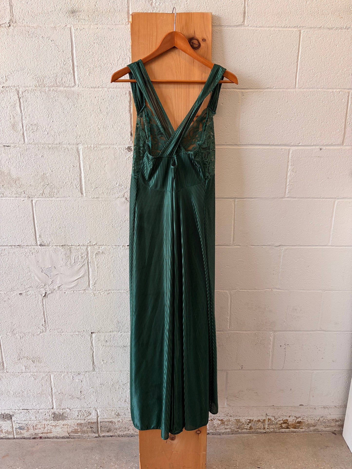 Vtg Emerald Slip Dress : L
