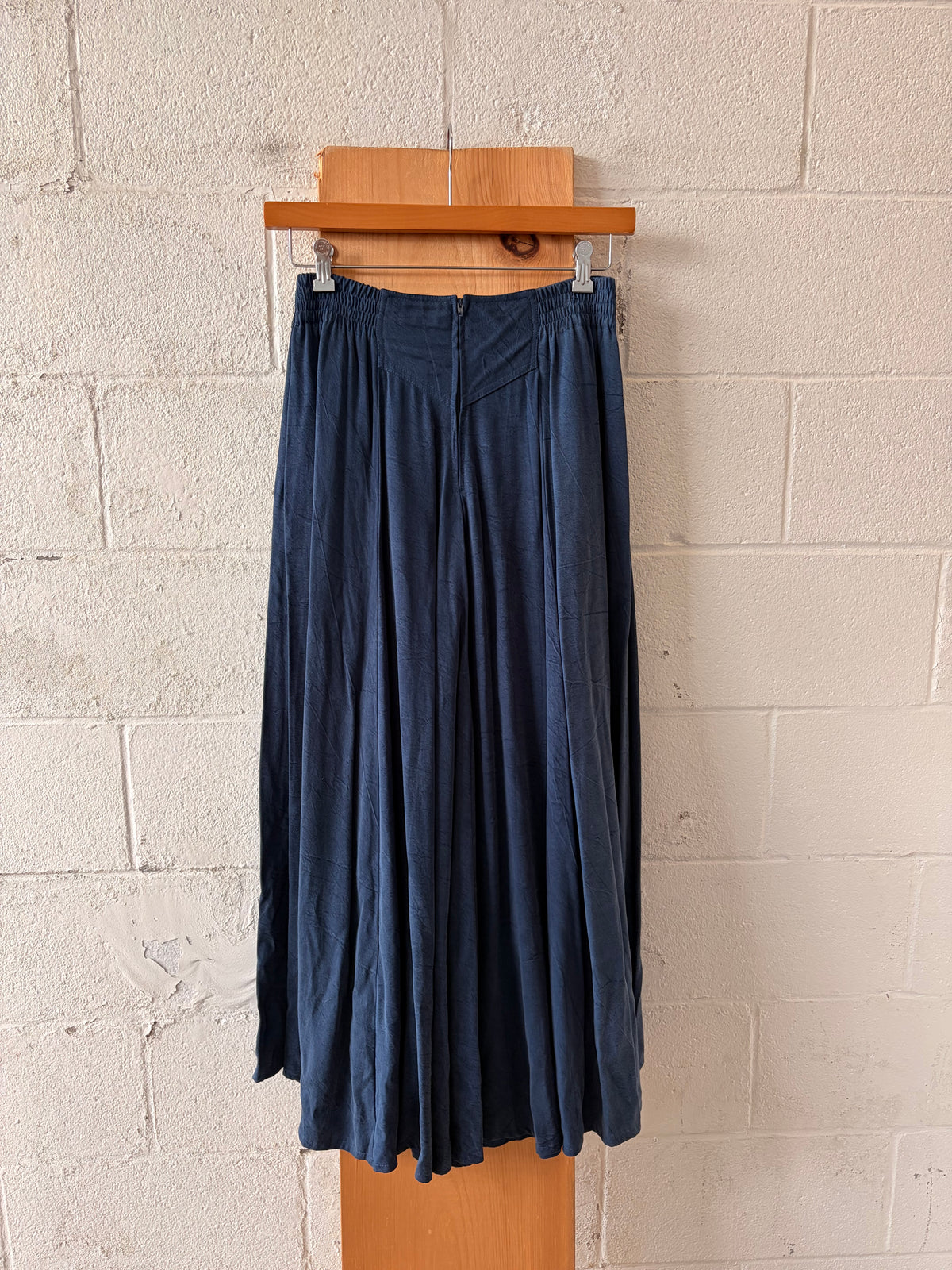 Vtg Navy Ornate Waist Skirt : 12