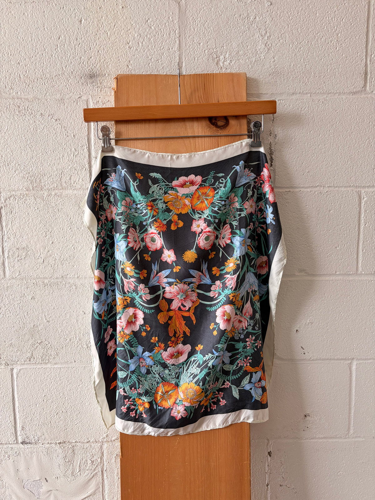 Square Botanical Print Scarf