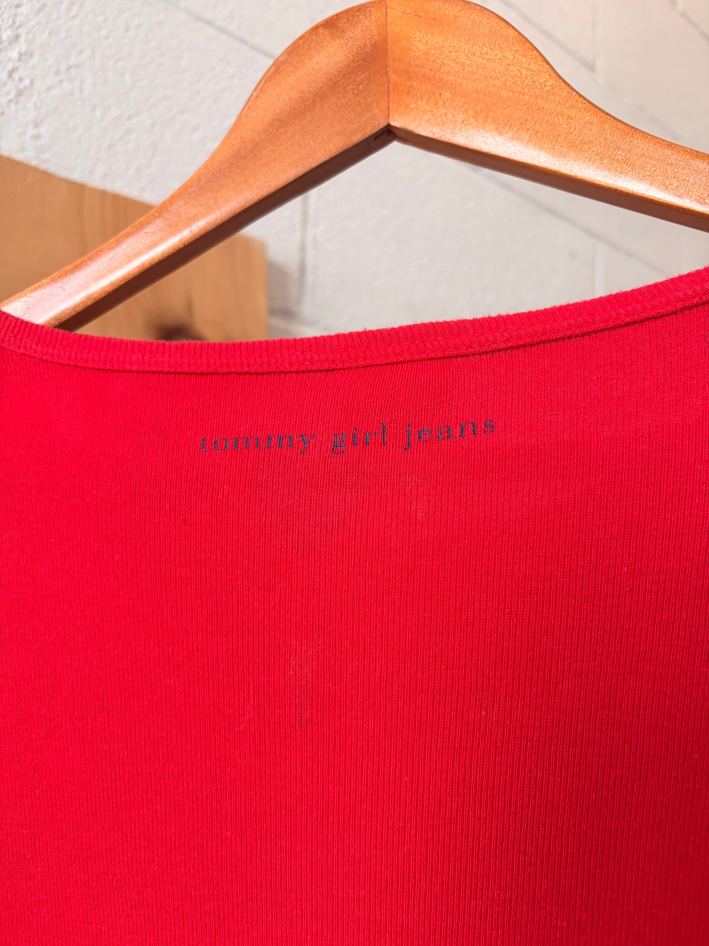 Red Tommy Long Sleeve Top : L/XL