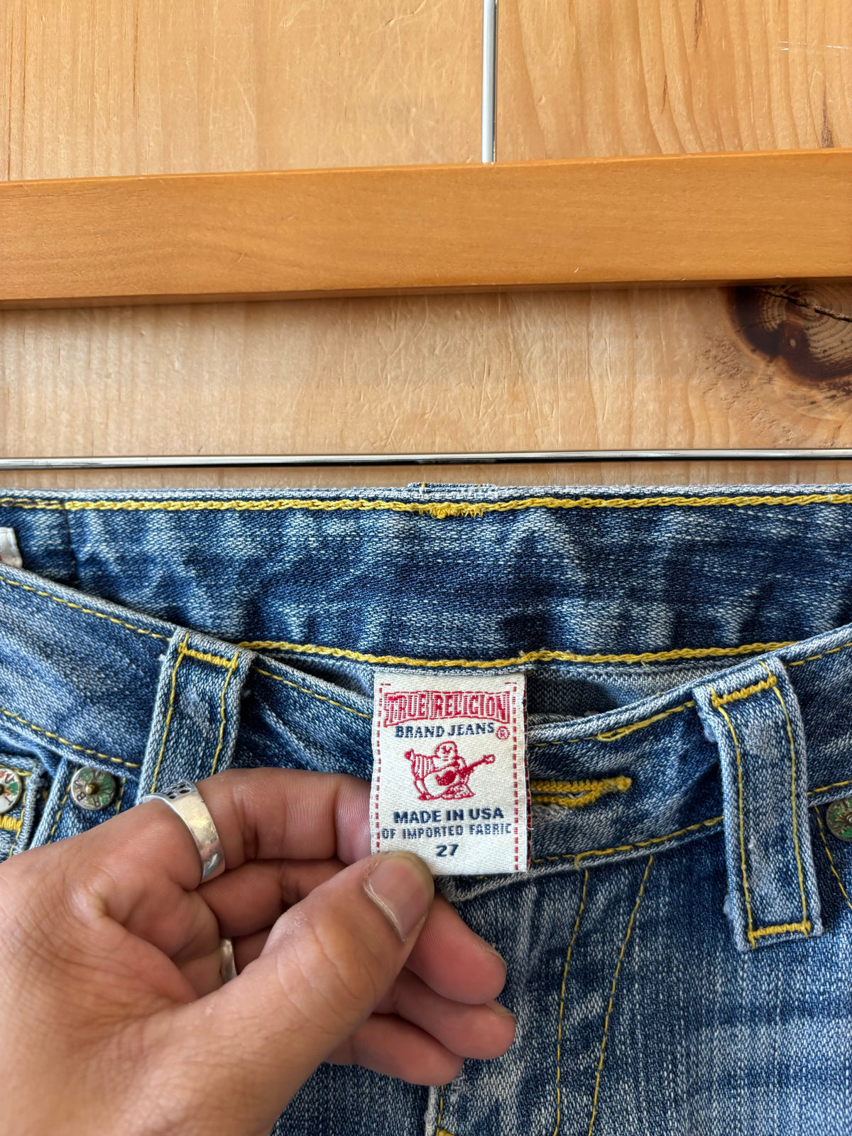 Distressed Low-Rise True Religion Jeans : 27
