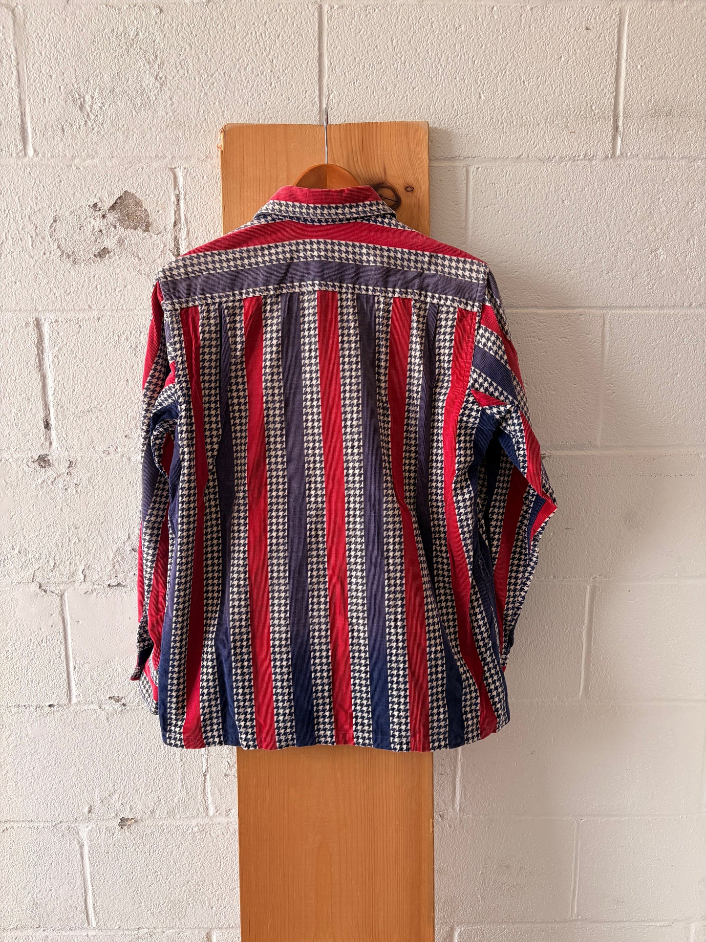Vtg Striped Corduroy Button Up : L