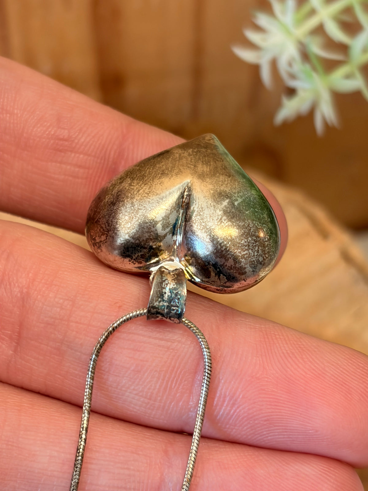 925 Sterling Puffy Heart Necklace