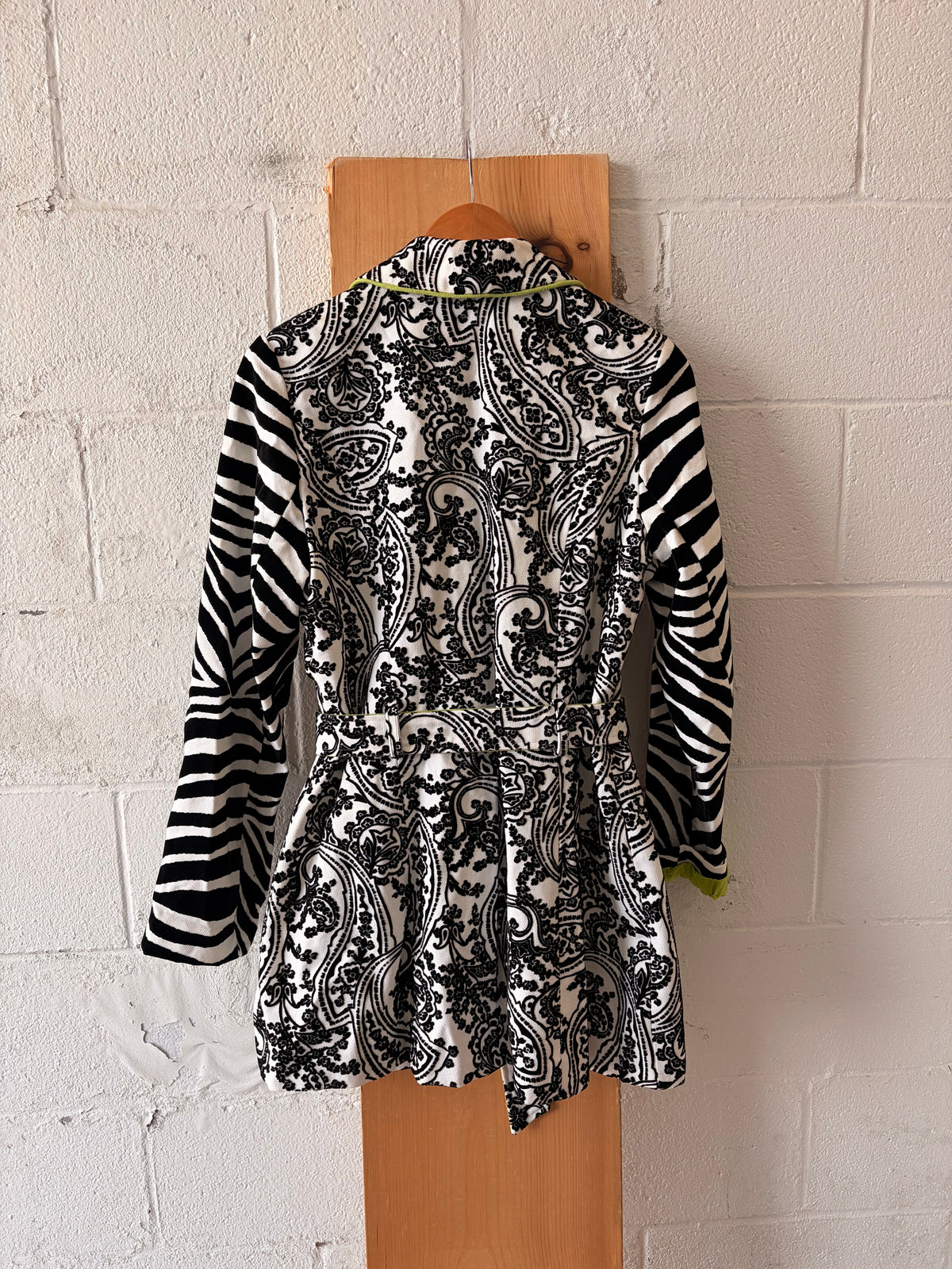 Vtg 3 Sisters Patterned Pea Coat : L
