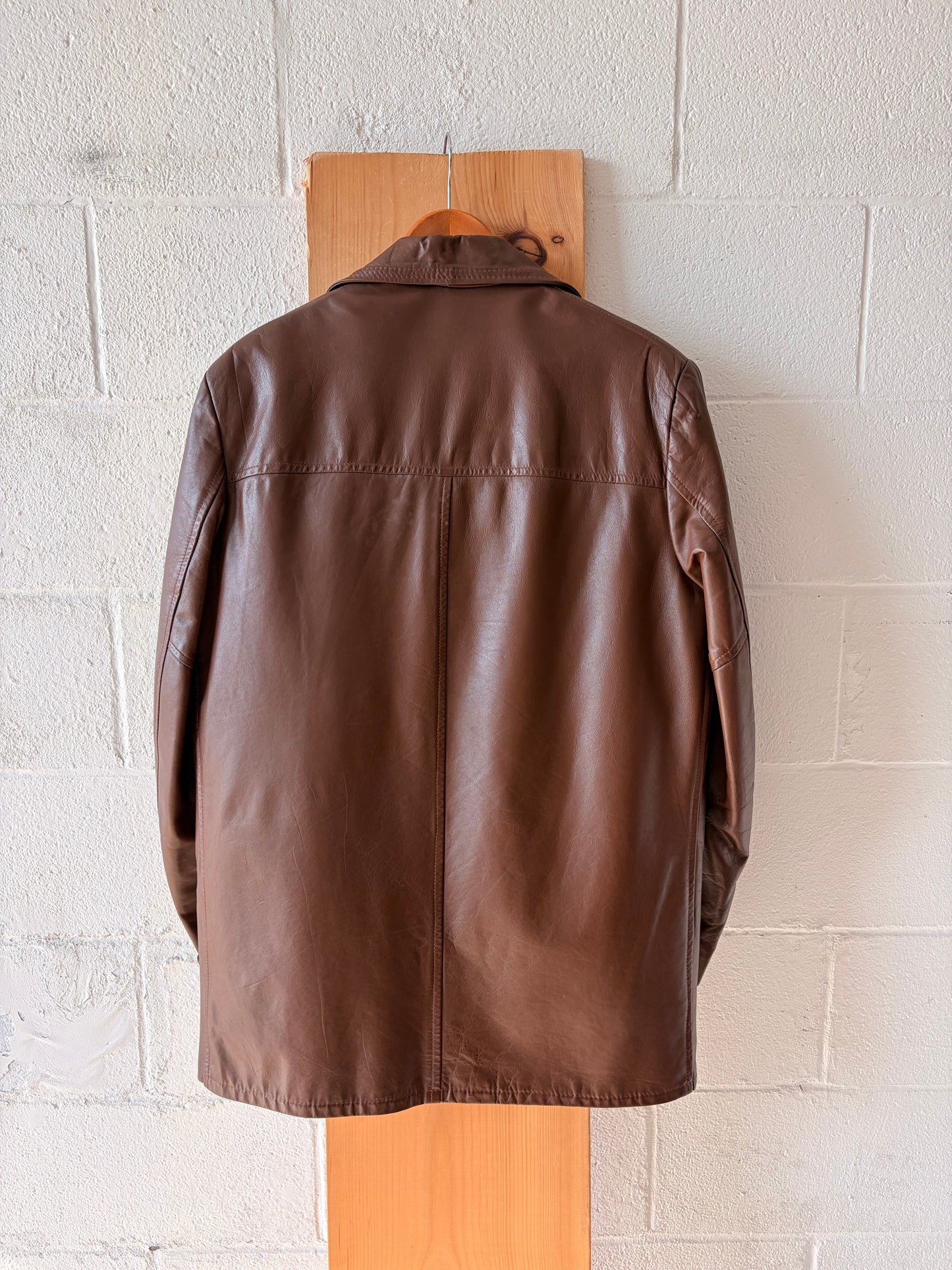 Vtg Lined Brown Leather Jacket : 44 (Local Pick Up Only)