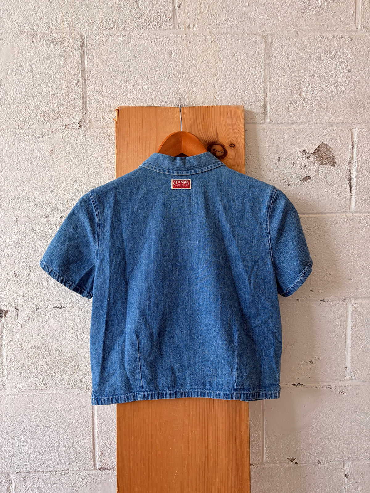 Vtg Old Navy Denim Zip Up Top : M