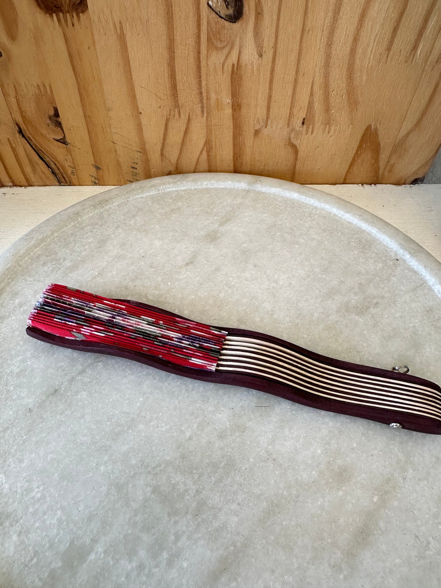 Red Floral Folding Fan