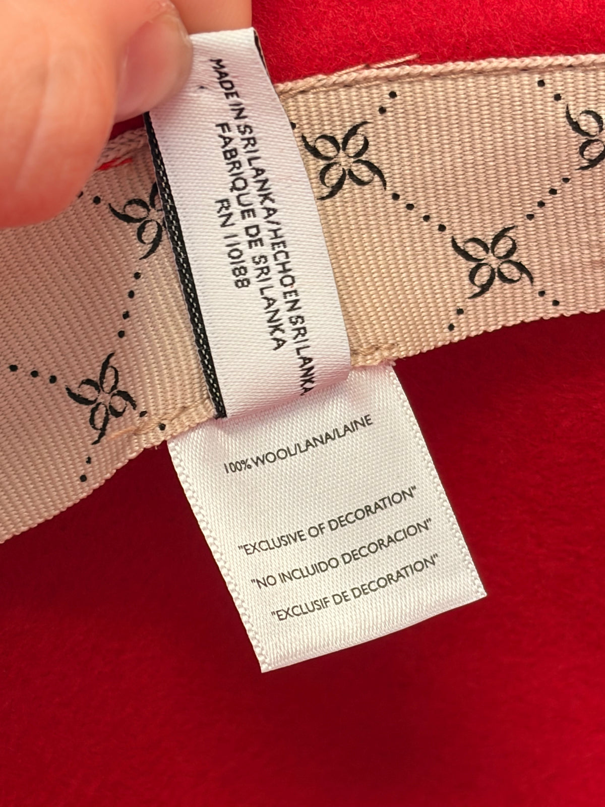 Red Wool Cloche Hat (Local Pick Up Only)