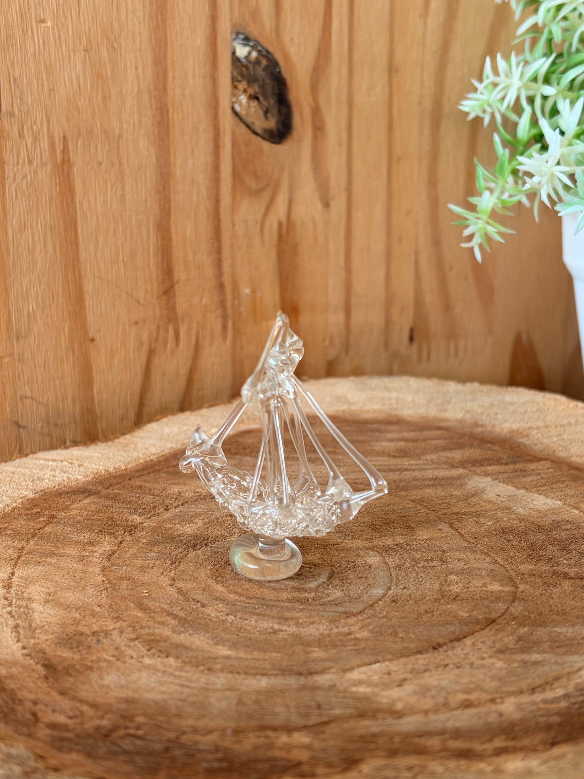 Vtg Mini Spun Glass Ship (Local Pick Up Only)
