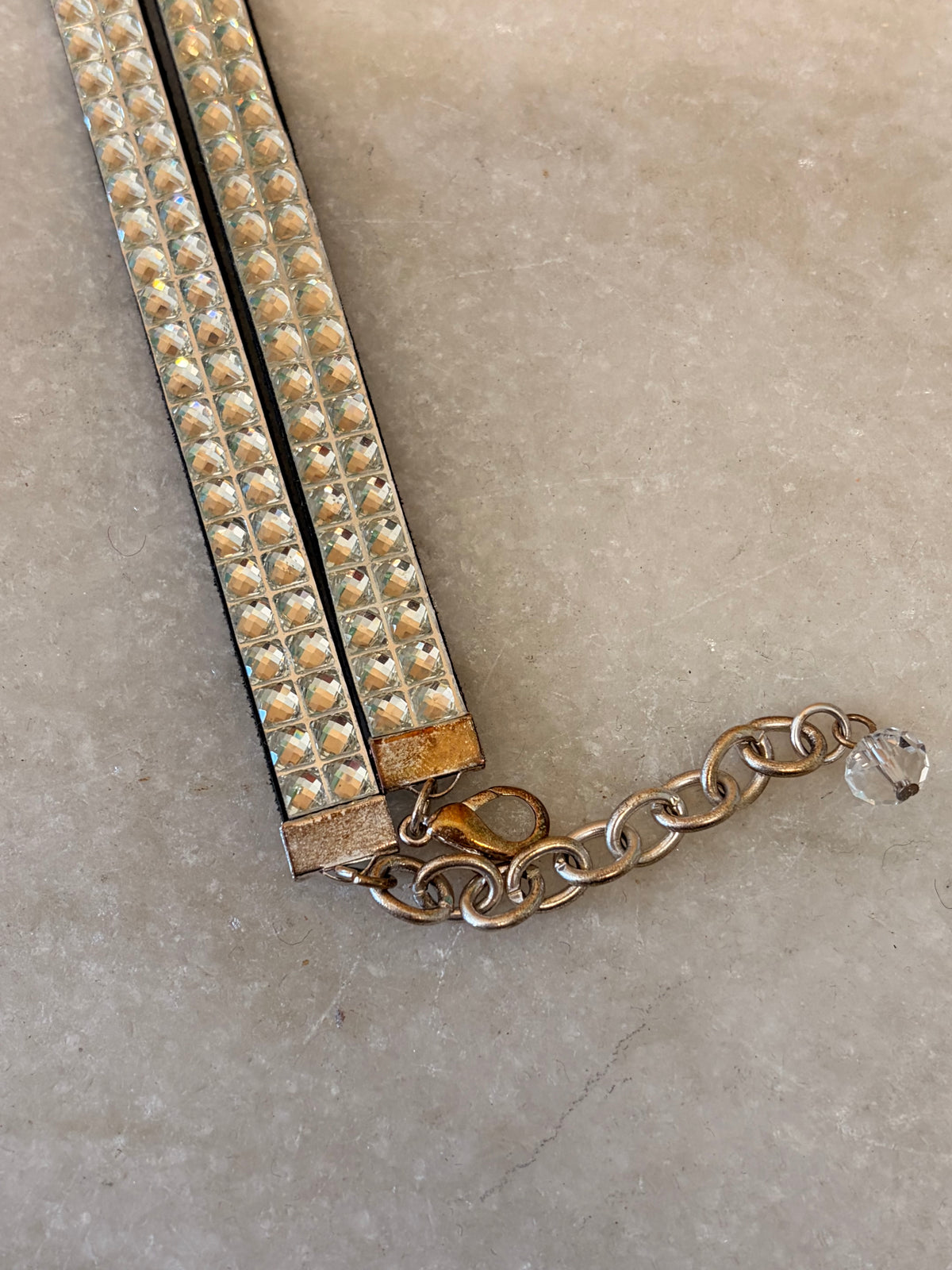 Rhinestone Cross Choker Necklace