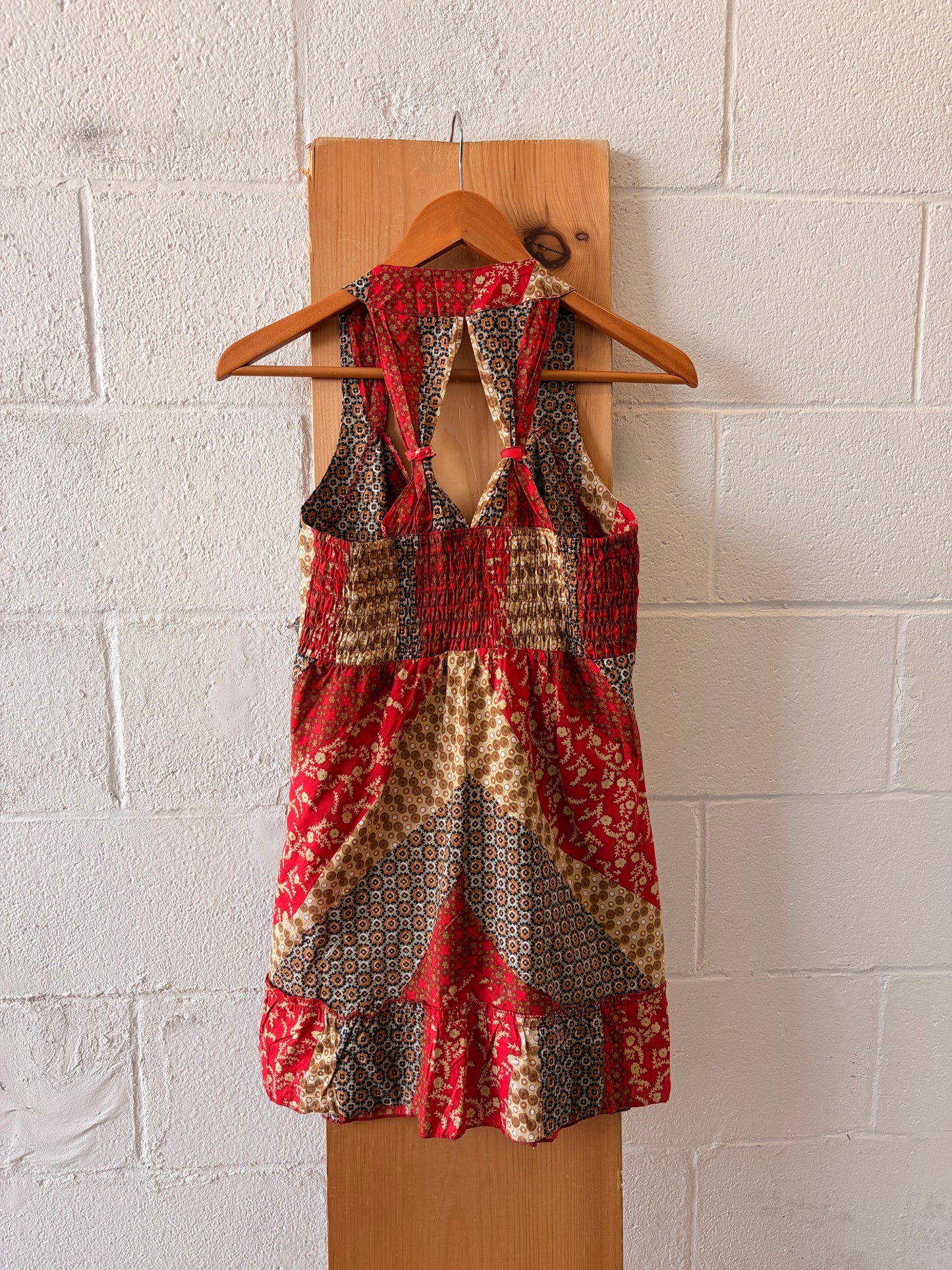 Patchwork Floral Mini Dress : L